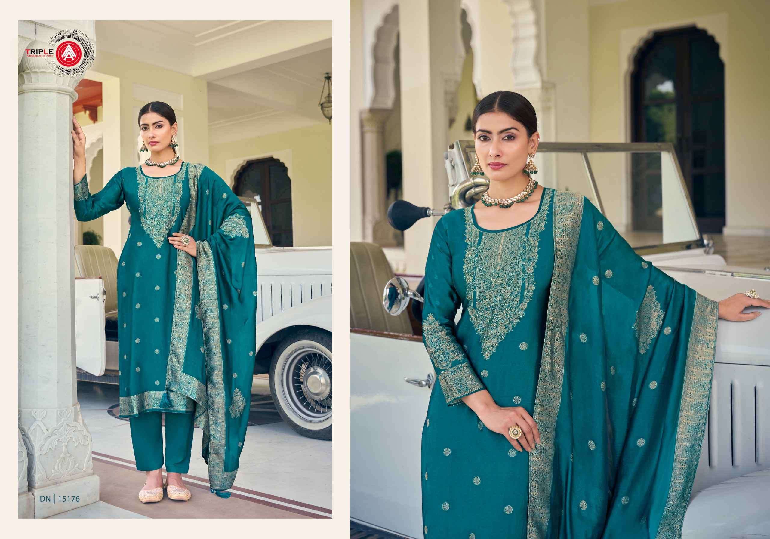 FOURDOTS RIDE PREMIUM DESIGN JACQUARD SUIT CATALOGUE WHOLESALE PRICE DEALER 2024