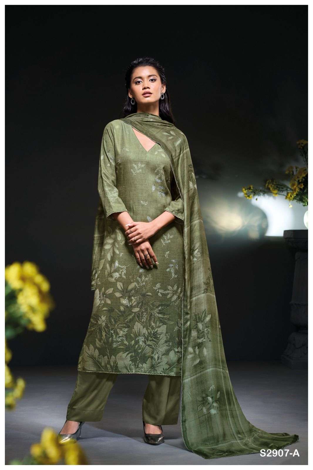 GANGA FASHION KUSEKA 2907 PURE PASHMINA WINTER SUIT CATALOGUE WHOLESALER 2024