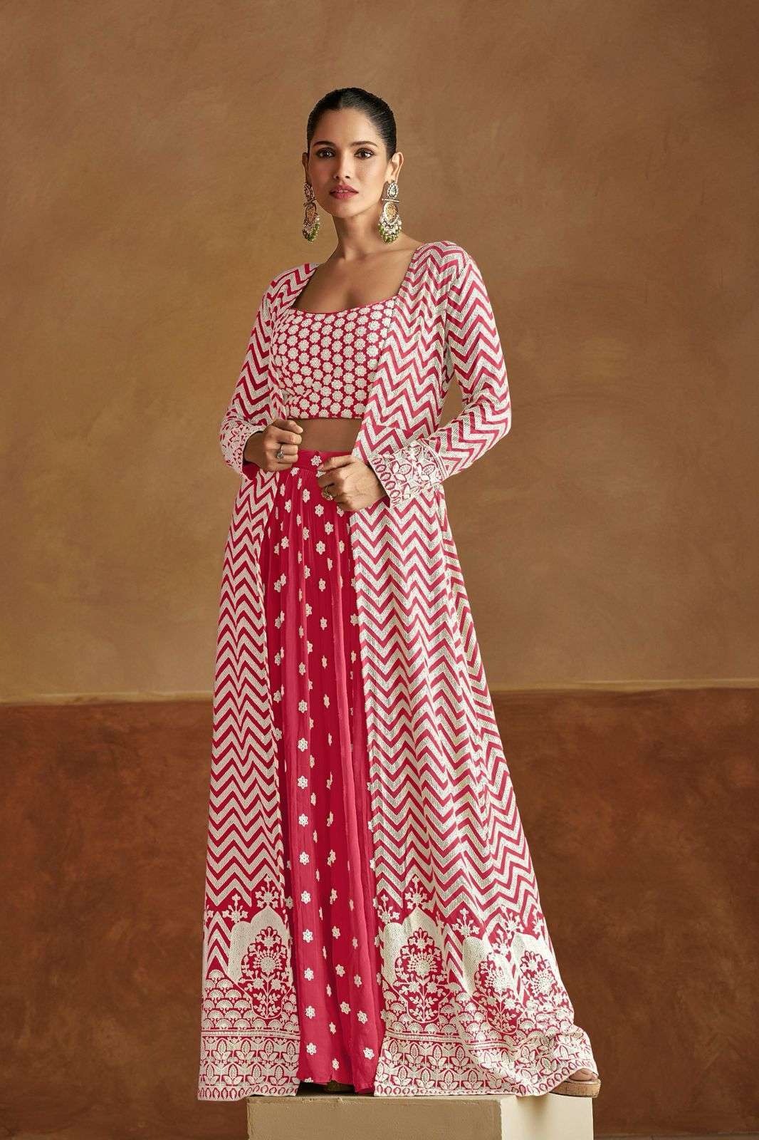 GULKAYRA GEETIKA 7503 COLORS PARTYWEAR SHRUG SUIT LATEST DESIGN WHOLESALER 2024