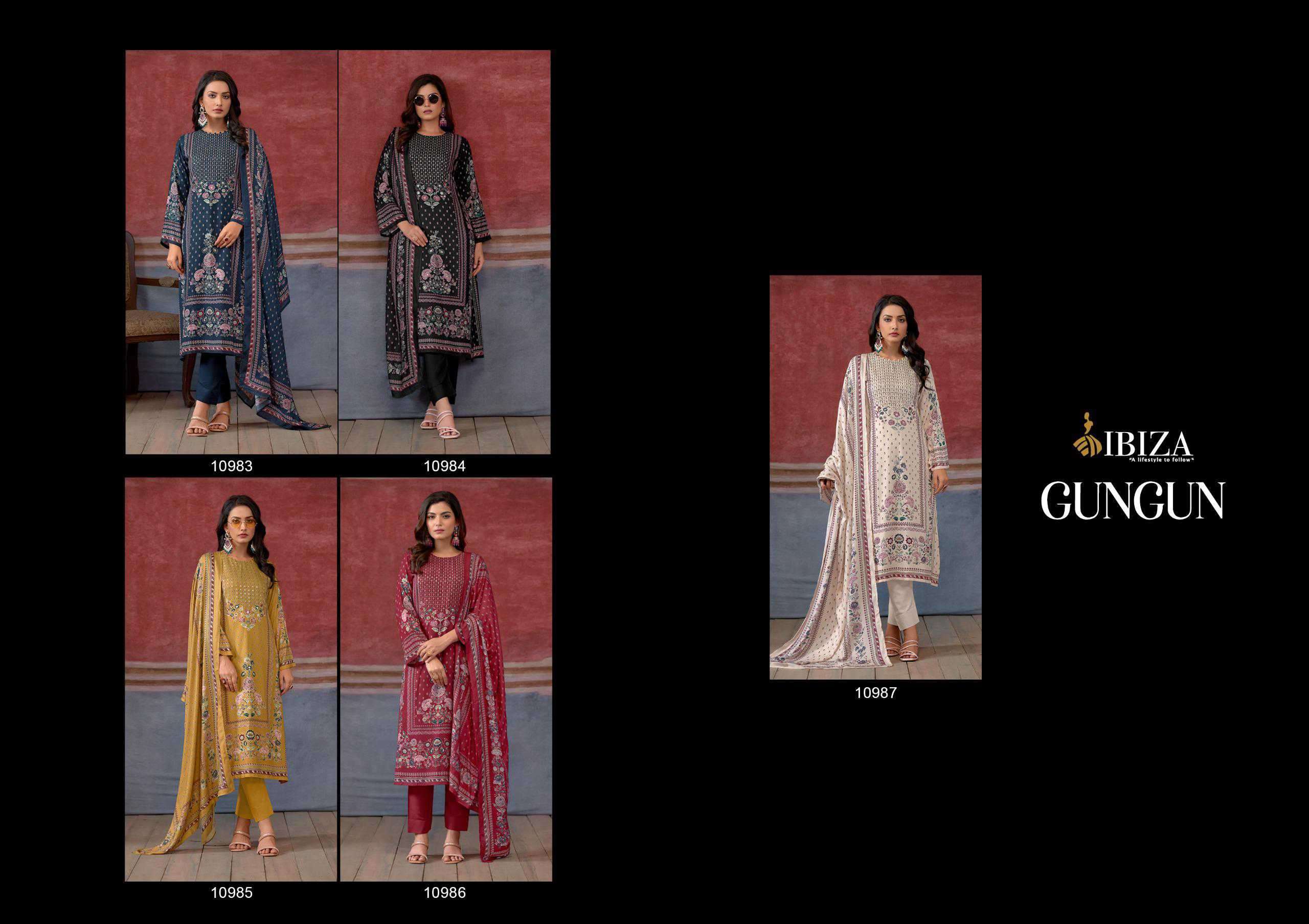 IBIZA GUNGUN DIGITAL PRINT PASHMINA WINTER SUIT CATALOGUE WHOLESALE PRICE DEALER 