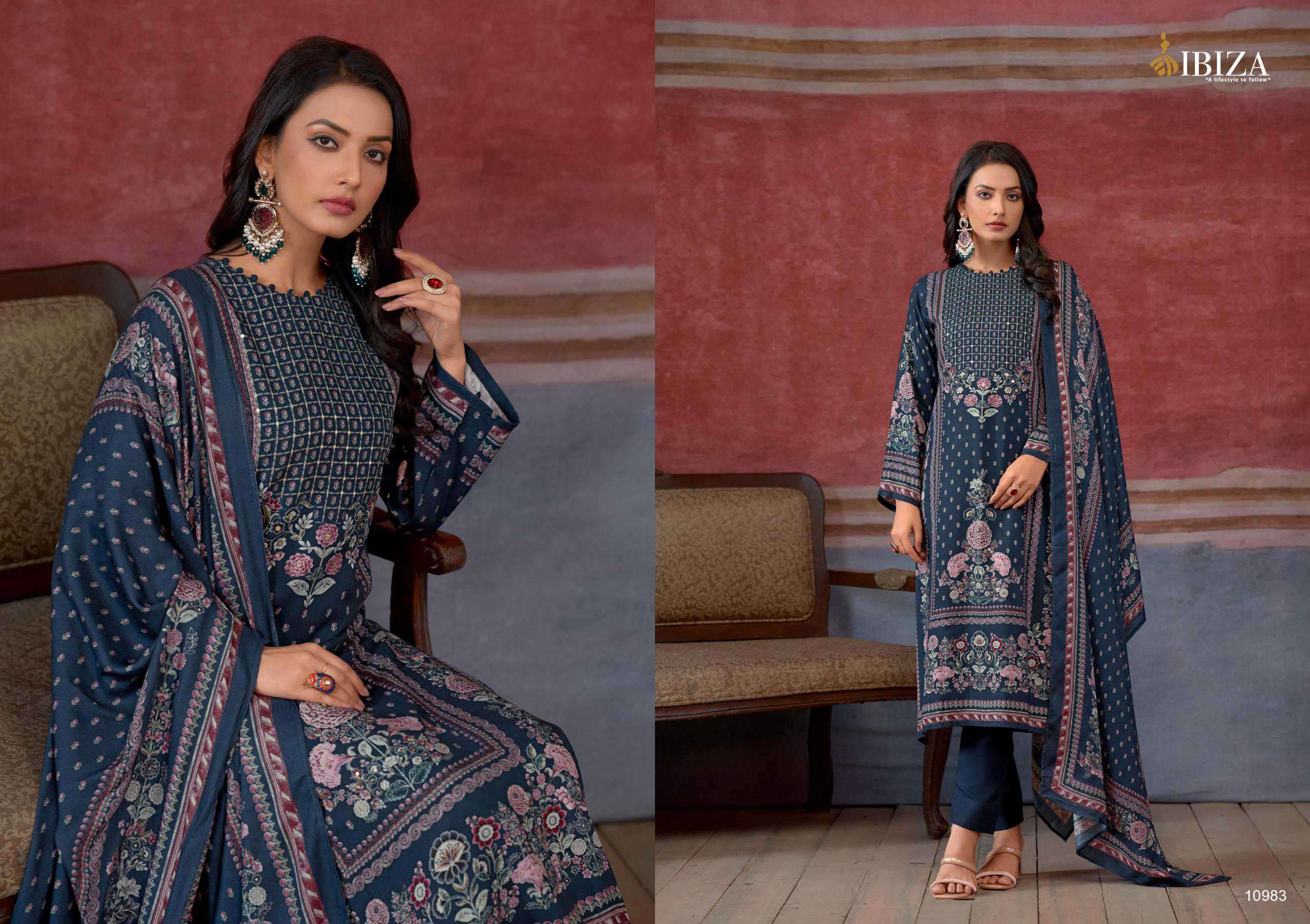 IBIZA GUNGUN DIGITAL PRINT PASHMINA WINTER SUIT CATALOGUE WHOLESALE PRICE DEALER 