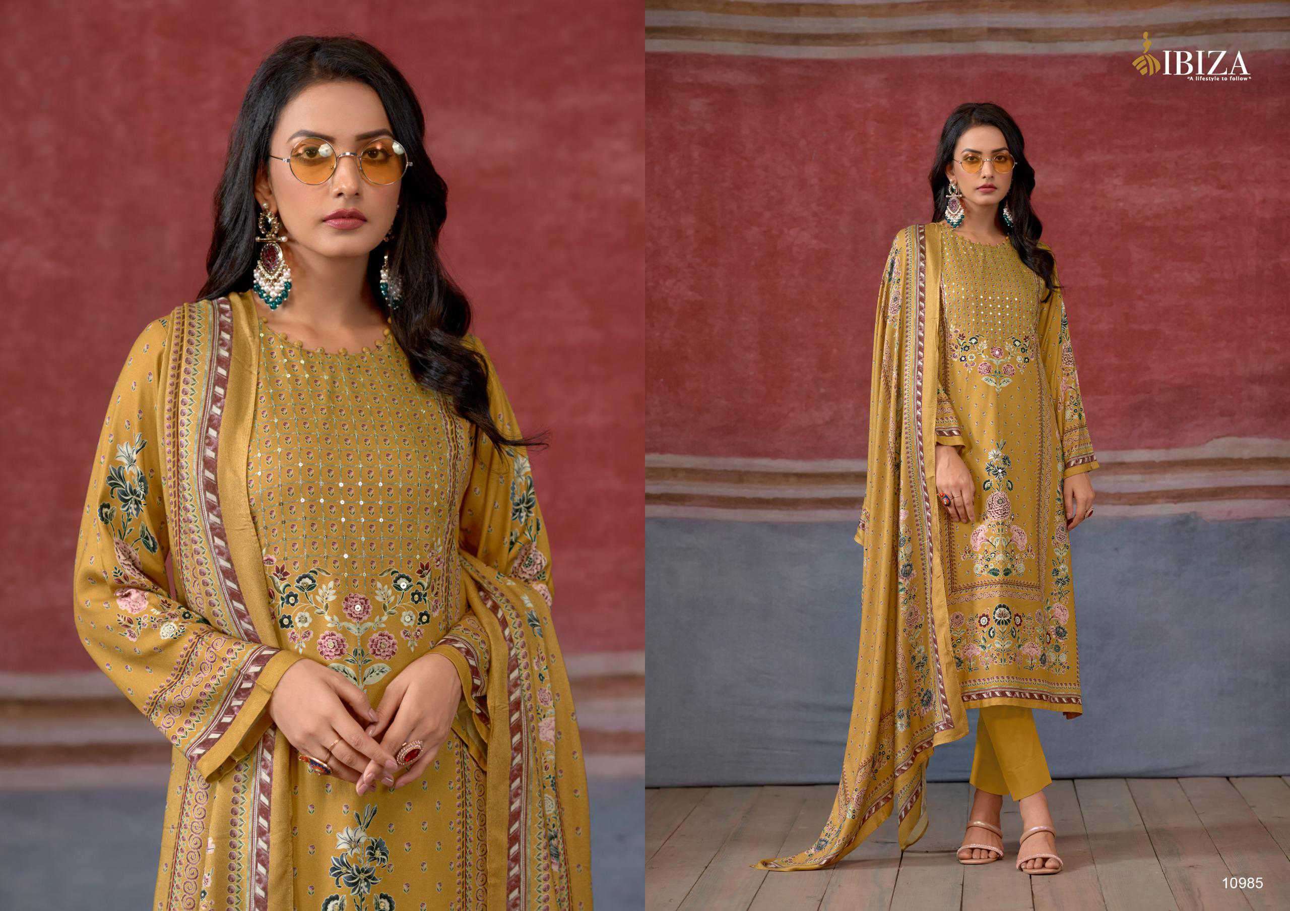 IBIZA GUNGUN DIGITAL PRINT PASHMINA WINTER SUIT CATALOGUE WHOLESALE PRICE DEALER 