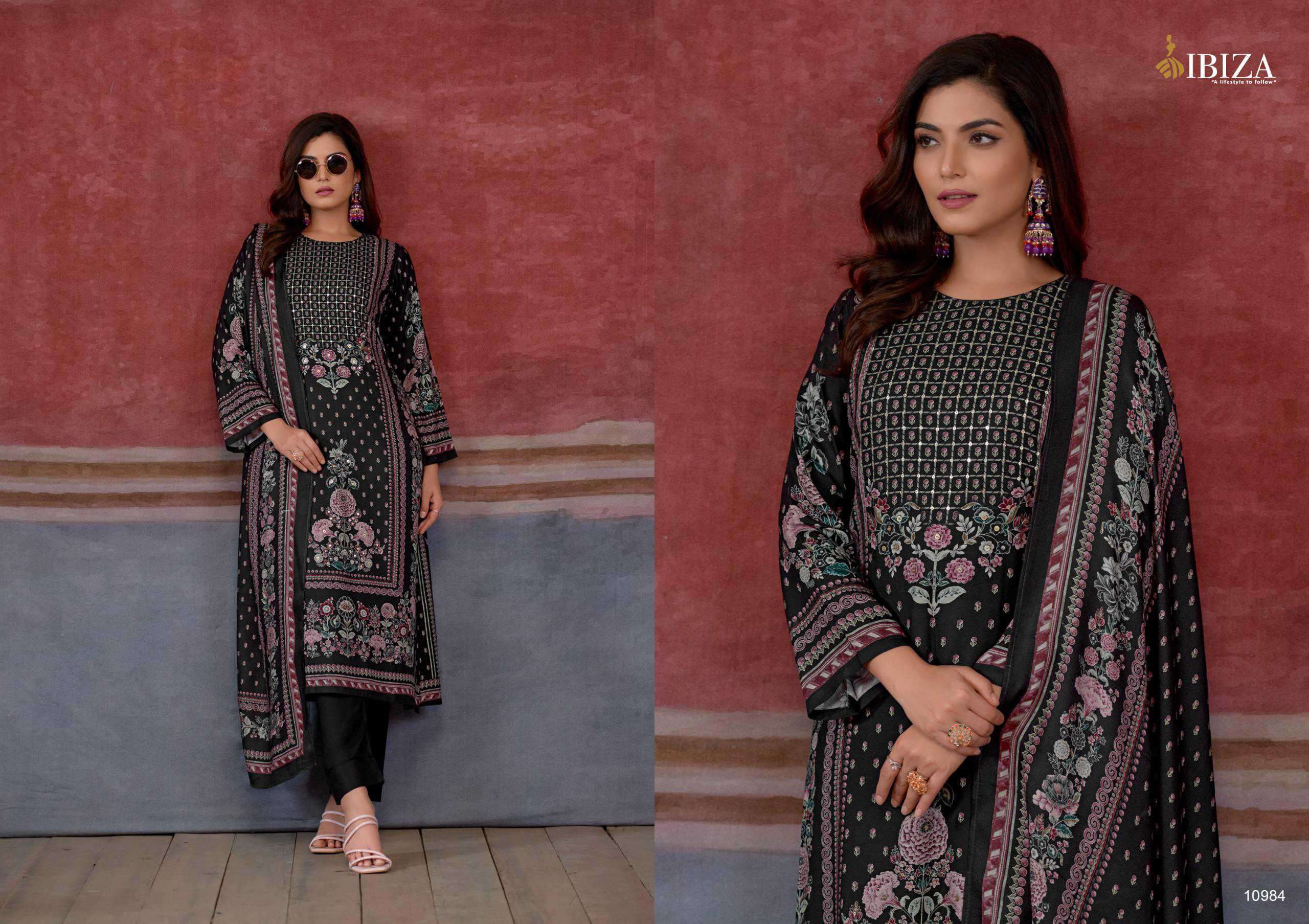 IBIZA GUNGUN DIGITAL PRINT PASHMINA WINTER SUIT CATALOGUE WHOLESALE PRICE DEALER 