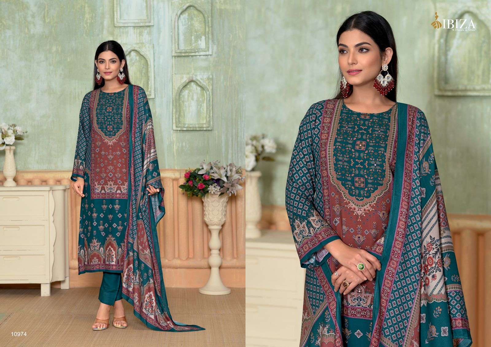 IBIZA MARIYAM FANCY HANDWORK PASHMINA SUIT CATALOGUE WHOLESALER 2024
