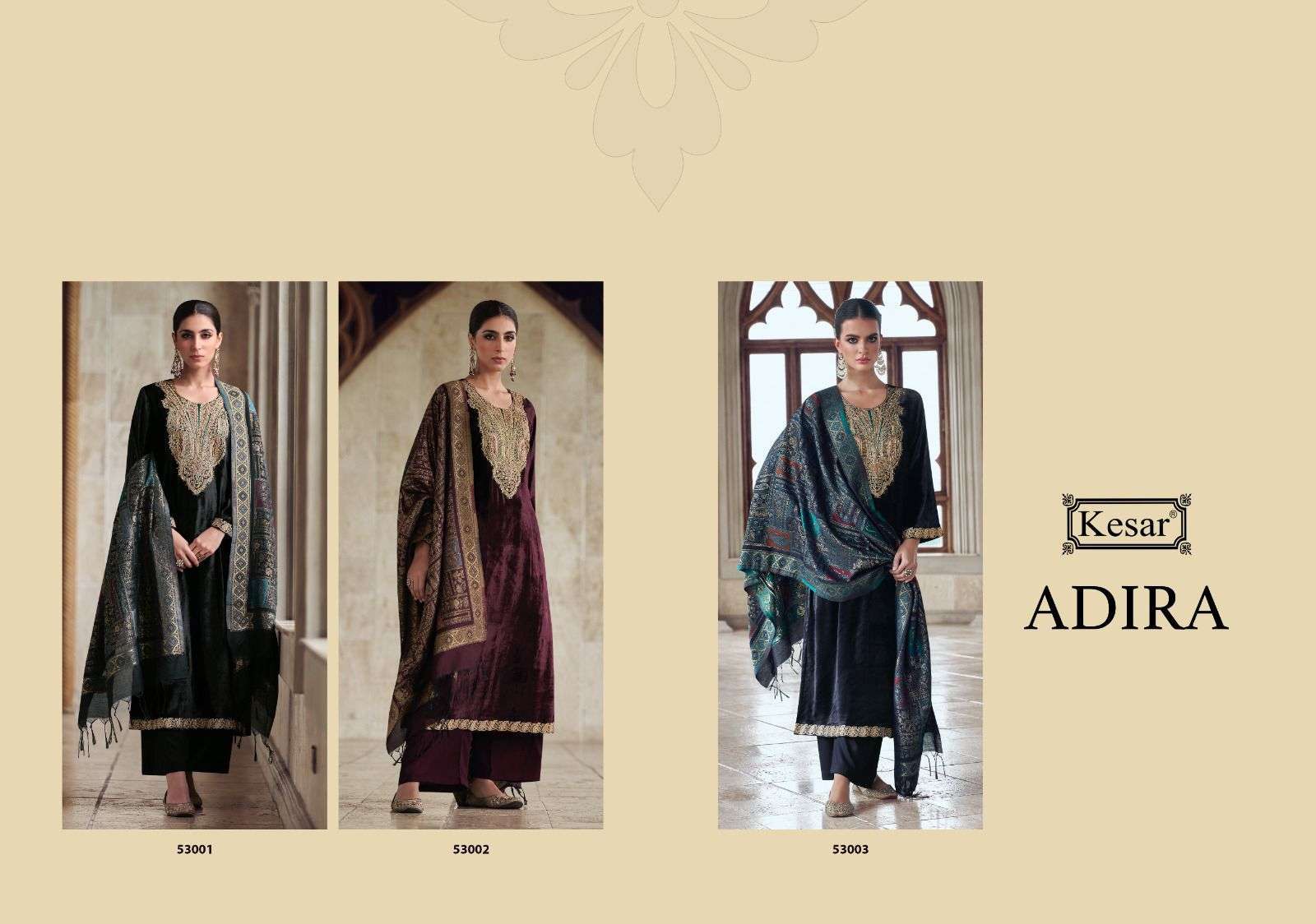 KARACHI PRINTS KESAR ADIRA VELVET SUIT CATALOGUE WHOLESALER 2024