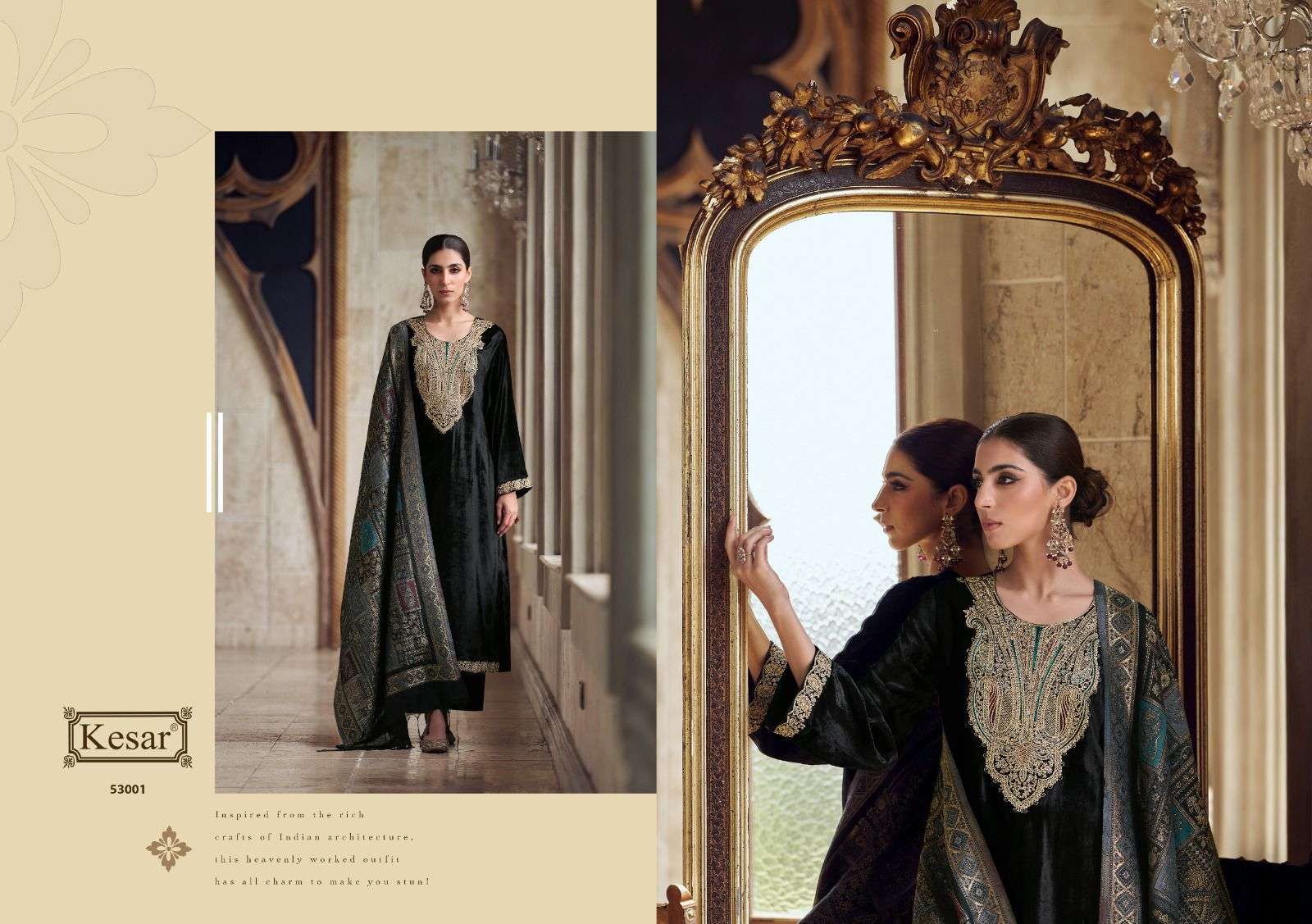 KARACHI PRINTS KESAR ADIRA VELVET SUIT CATALOGUE WHOLESALER 2024
