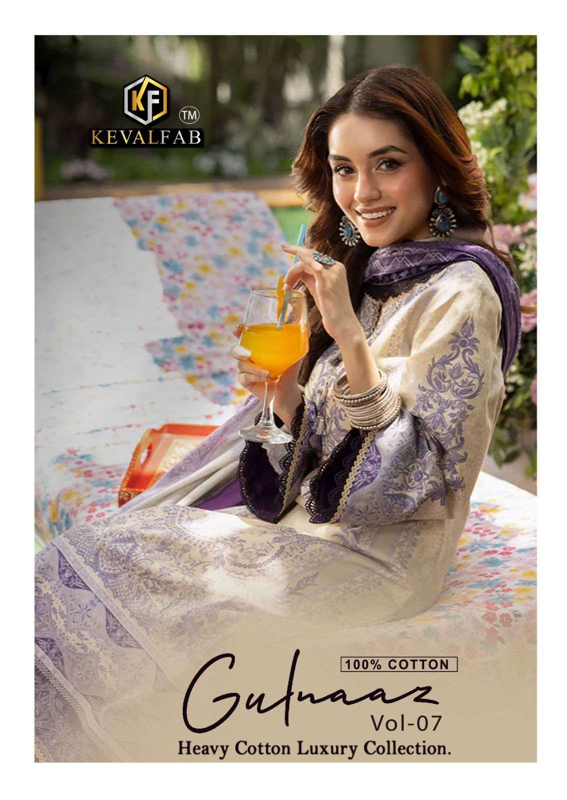 KEVAL FAB GULNAAZ VOL 7 HEAVY COTTON KARACHI COTTON SUIT CATALOGUE WHOLESALER 2024
