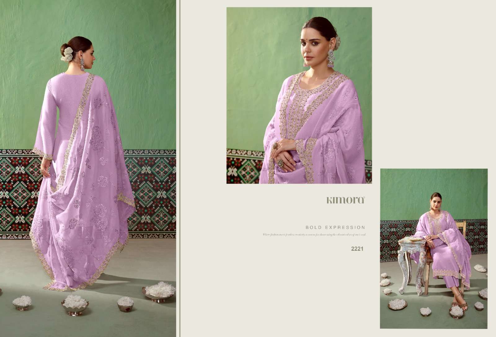 KIMORA HEER SAVERA PARTYWEAR DESIGNER SILK SUIT CATALOGUE WHOLESALER 2024