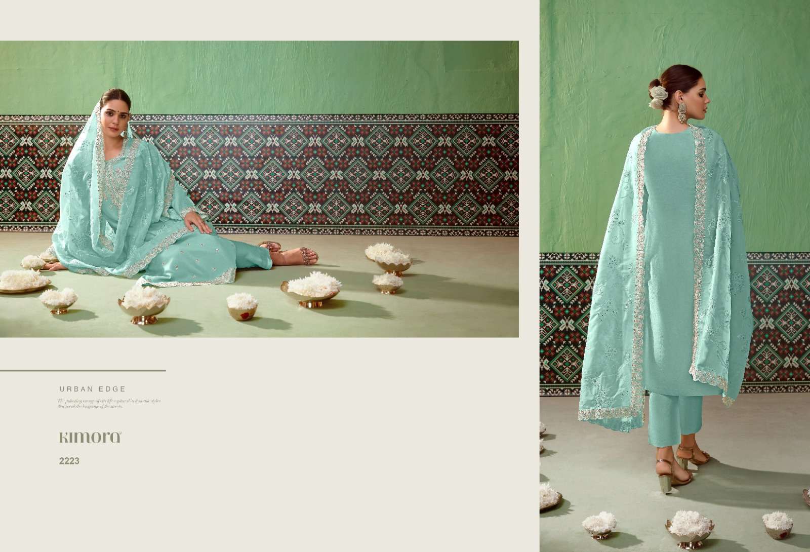 KIMORA HEER SAVERA PARTYWEAR DESIGNER SILK SUIT CATALOGUE WHOLESALER 2024