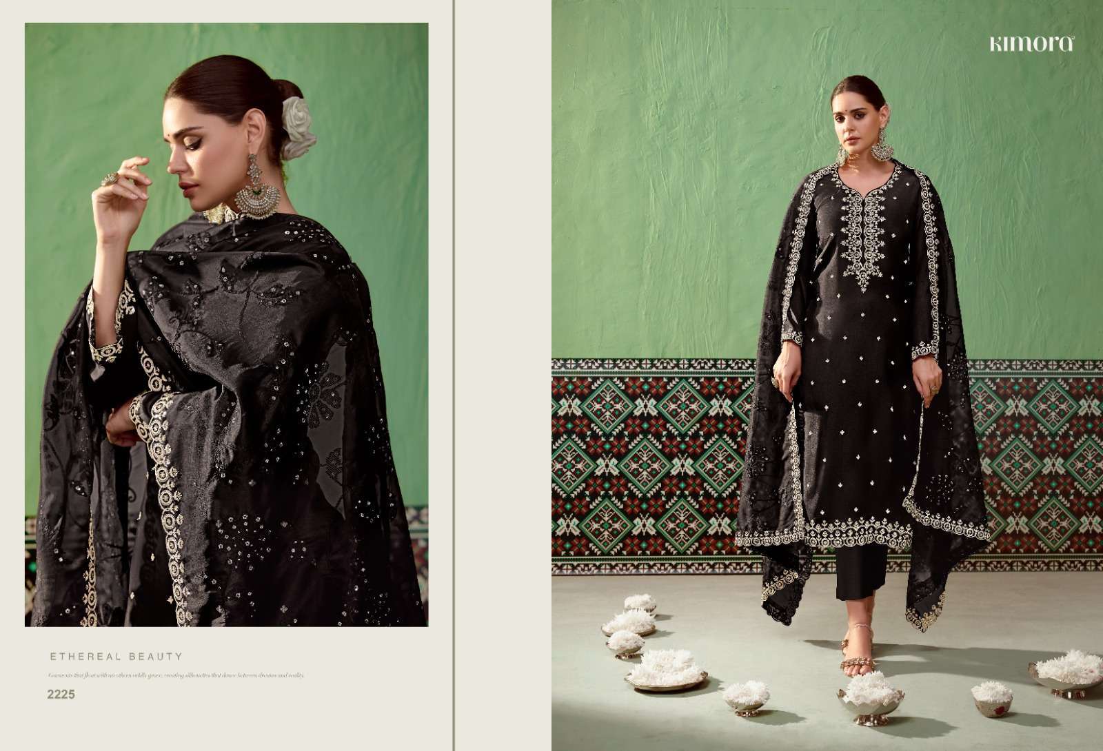 KIMORA HEER SAVERA PARTYWEAR DESIGNER SILK SUIT CATALOGUE WHOLESALER 2024