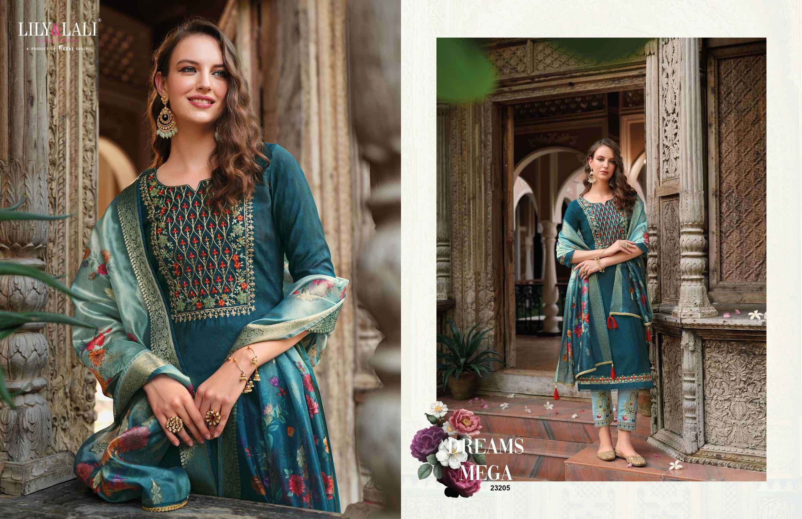 LILY AND LALI MEENAKARI VOL 4 PREMIUM DESIGN KURTI PANT WITH DUPATTA LATEST CATALOGUE 2024