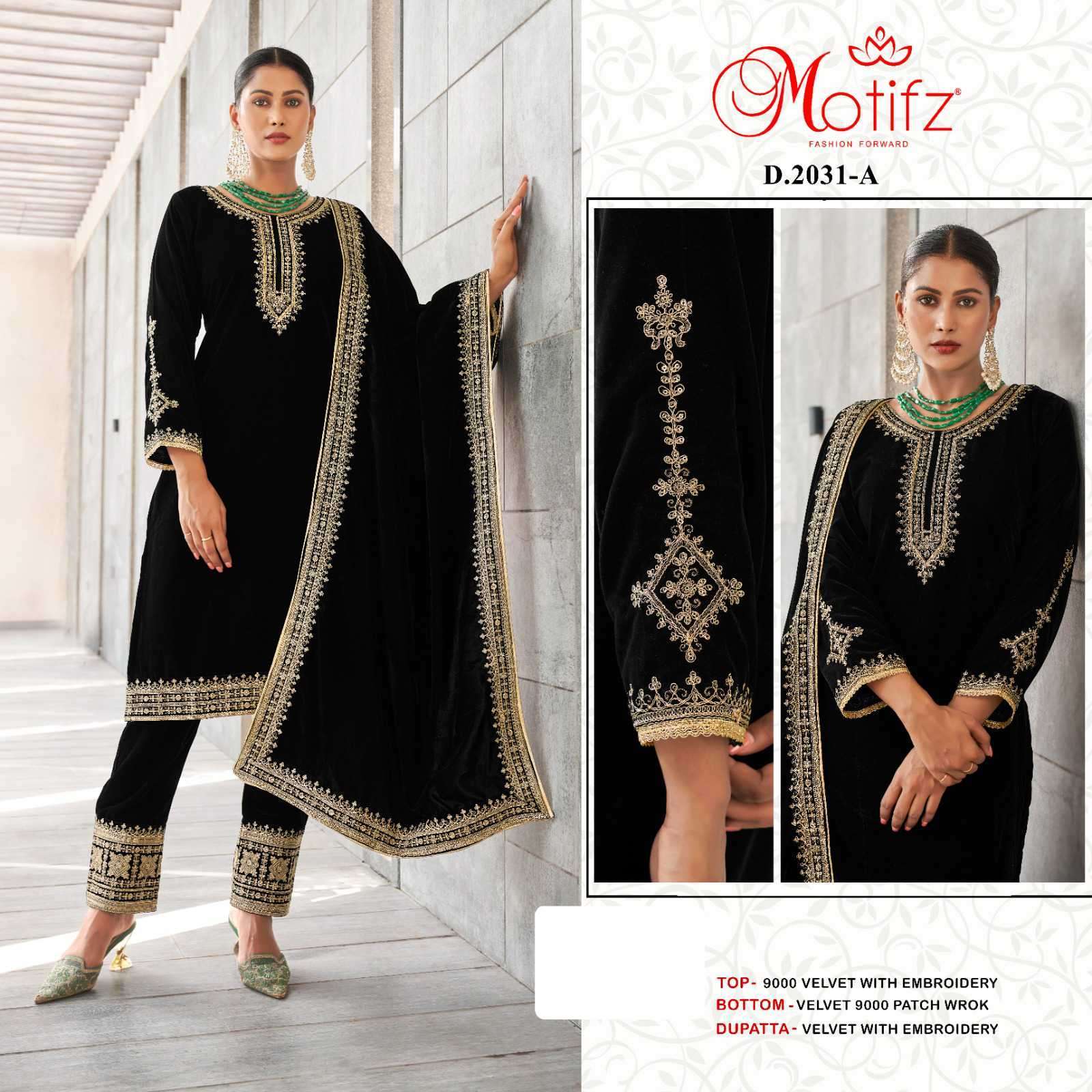 MOTIFZ 2031 COLORS FESTIVE WEAR VELVET SUIT CATALOGUE WHOLESALER 