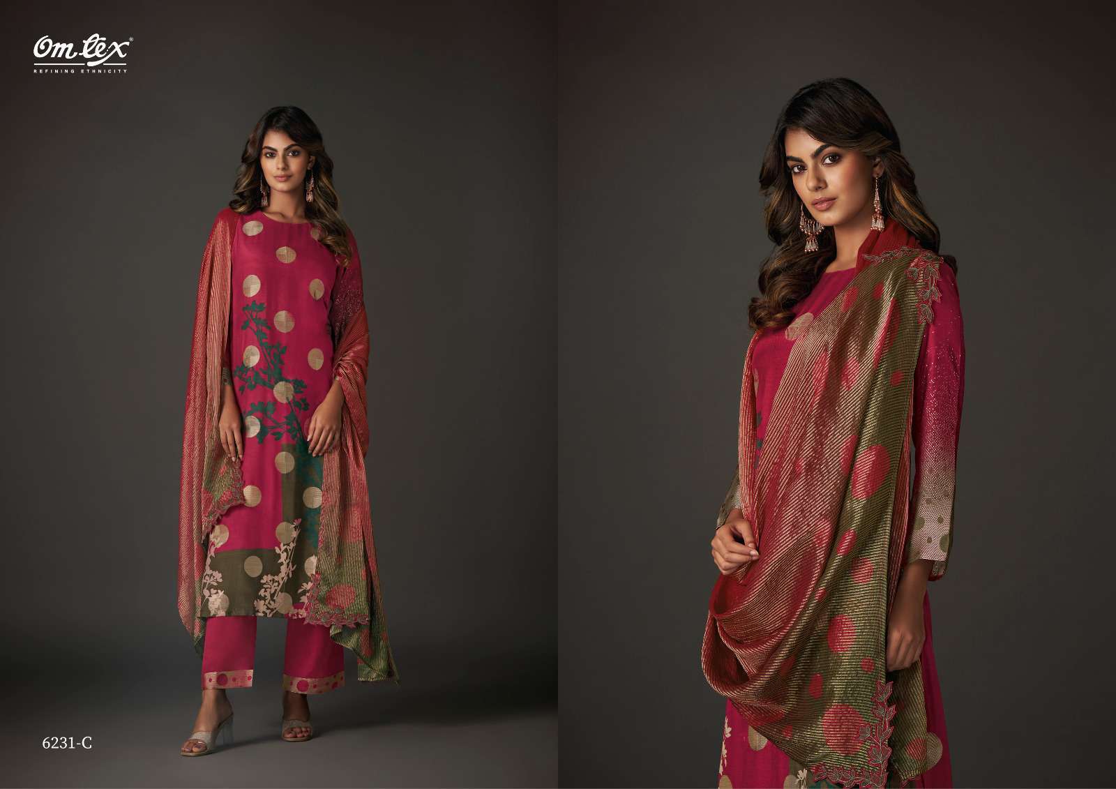 OMTEX SUZANNE VOL 2 JACQUARD MUSLIN SUIT CATALOGUE WHOLESALER 2024