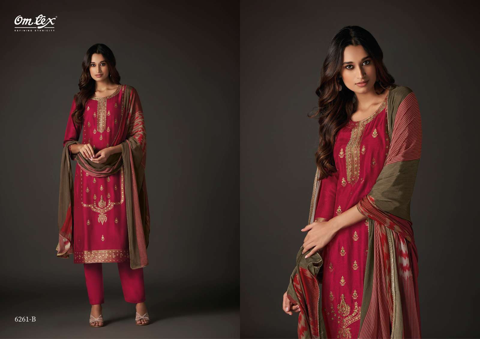 OMTEX ZORAYA DESIGNER BANARASI JACQUARD SUIT CATALOG SUPPLIER WHOLESALER 2024