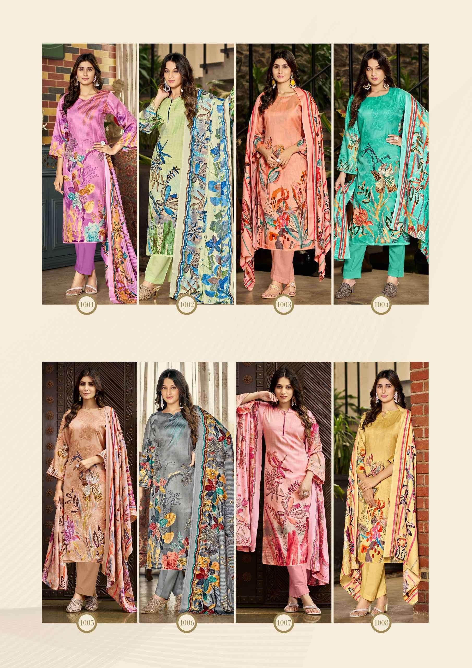 ROLI MOLI JASMEEN PRINTED PASHMINA DRESS MATERIAL WINTER SUIT CATALOGUE 2024