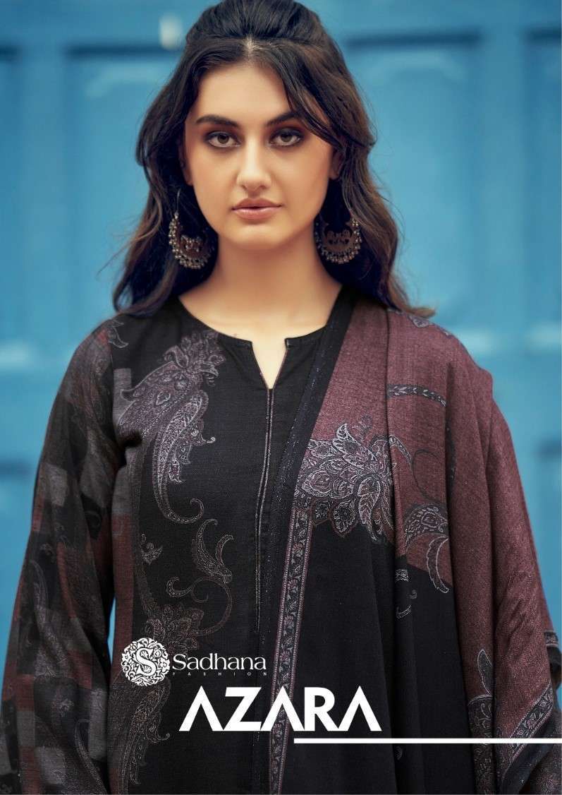 SADHANA AZARA FANCY VISCOSE PASHMINA SUIT CATALOG EXPORTER 2024