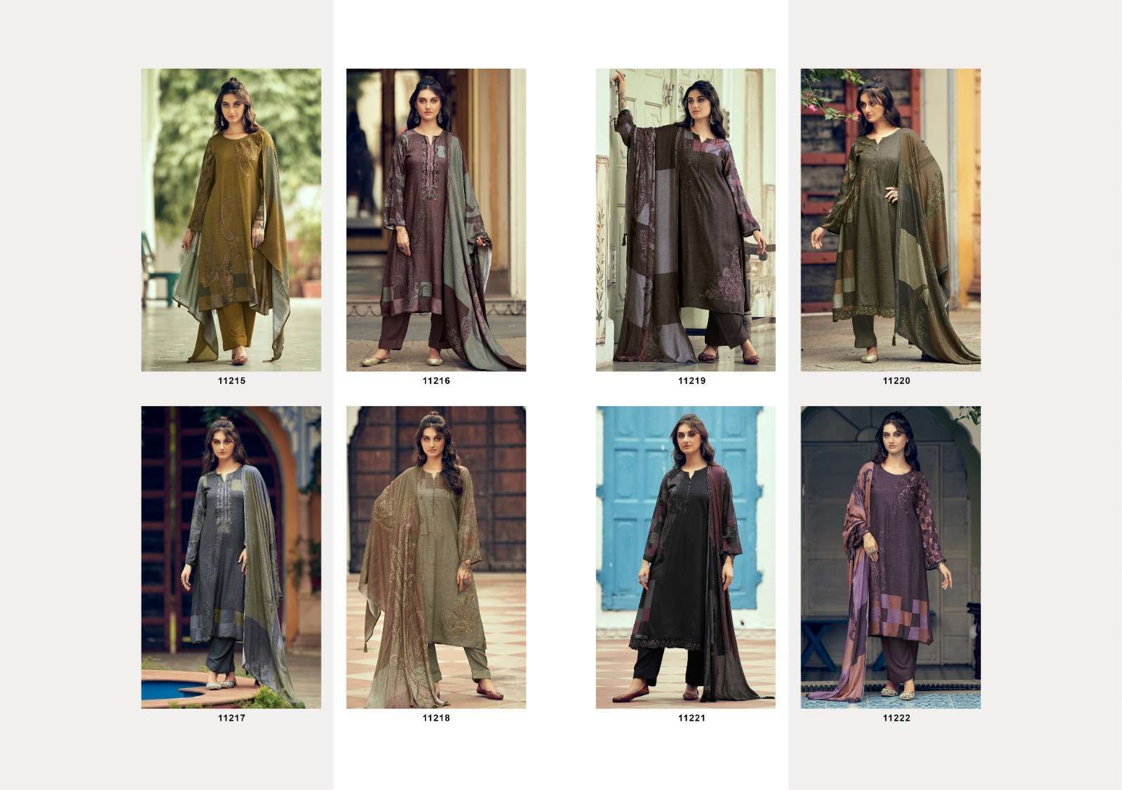 SADHANA AZARA FANCY VISCOSE PASHMINA SUIT CATALOG EXPORTER 2024