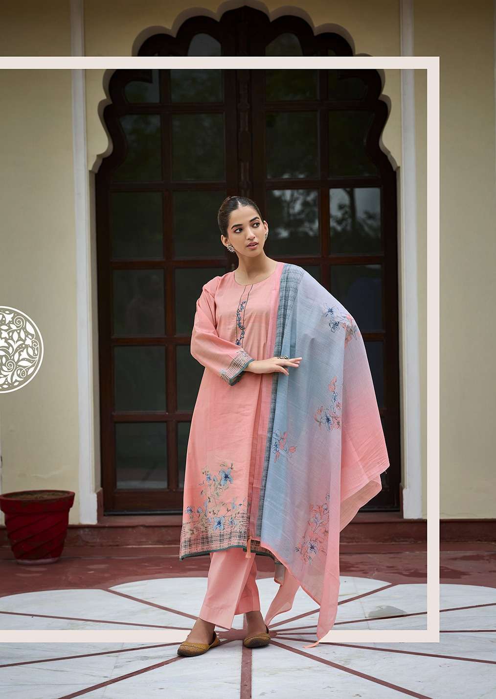 SADHANA MEHER FANCY WORK MUSLIN SILK SUIT CATALOGUE WHOLESALE PRICE 2024