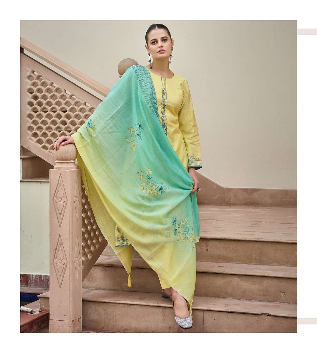SADHANA MEHER FANCY WORK MUSLIN SILK SUIT CATALOGUE WHOLESALE PRICE 2024