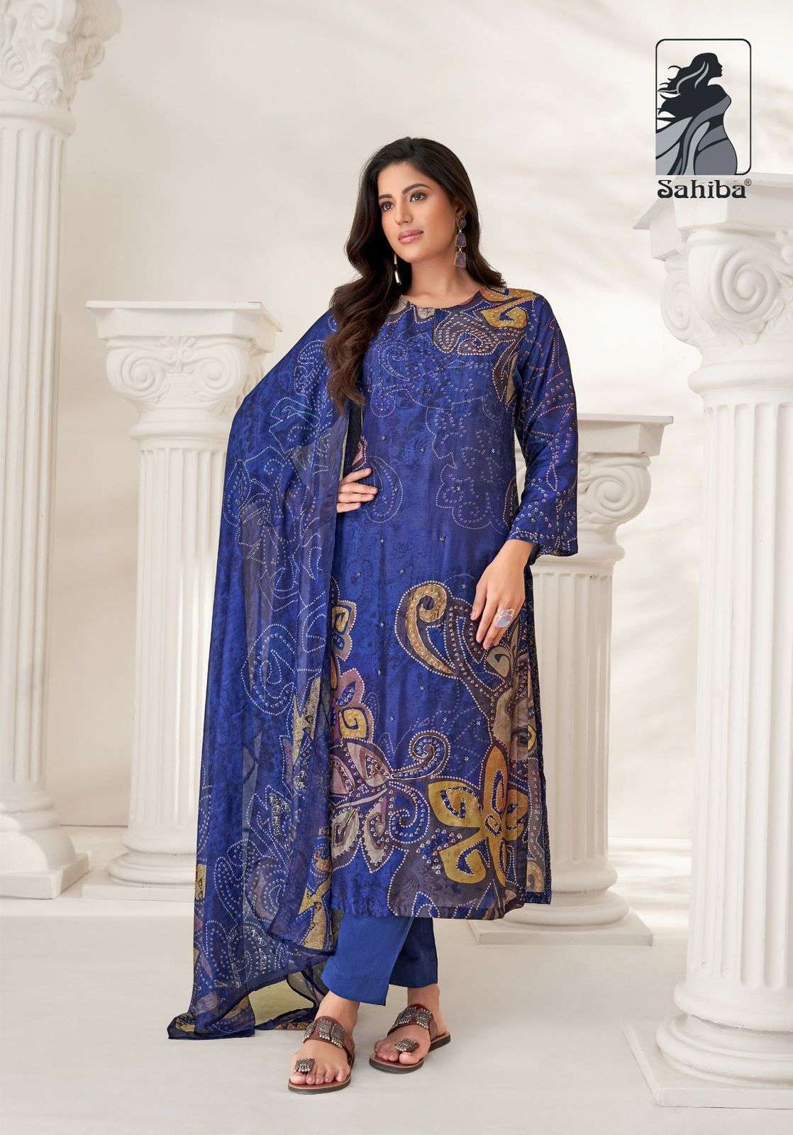 SAHIBA JIYA DESIGNER STYLE RUSSIAN SILK SUIT CATALOG EXPORTER 2024