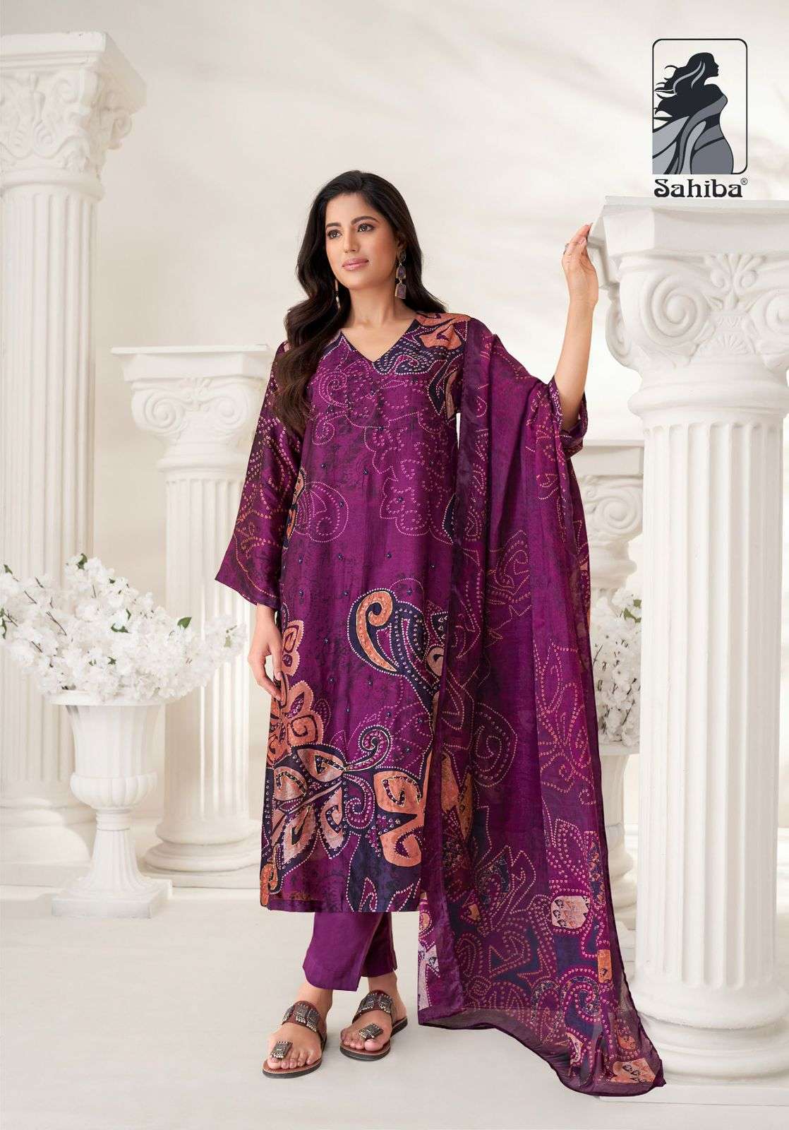 SAHIBA JIYA DESIGNER STYLE RUSSIAN SILK SUIT CATALOG EXPORTER 2024