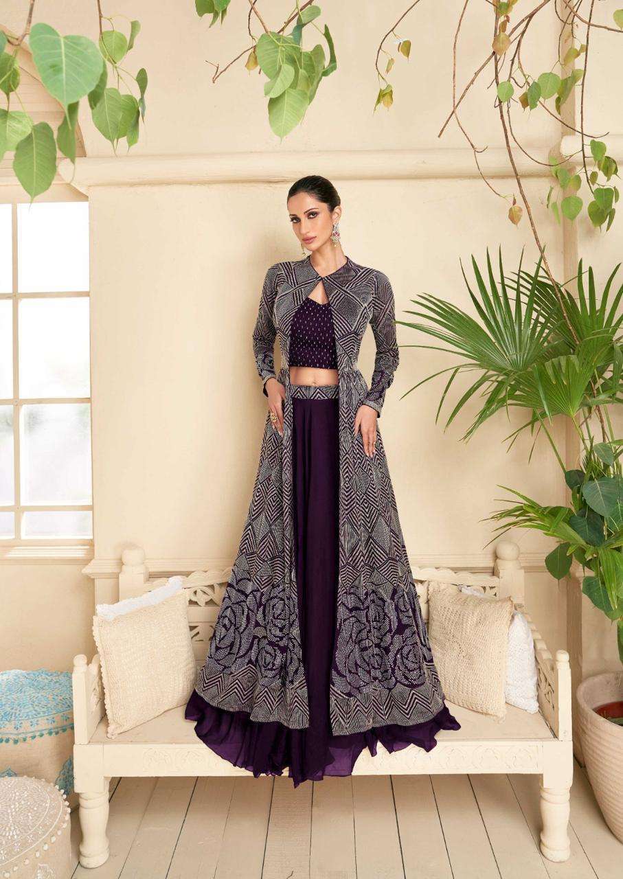 SAYURI DESIGNER VASANSI GOLD NEW COLOR LATEST DESIGNER SHURG STYLE PARTYWEAR OUT FIT COLLECTION 