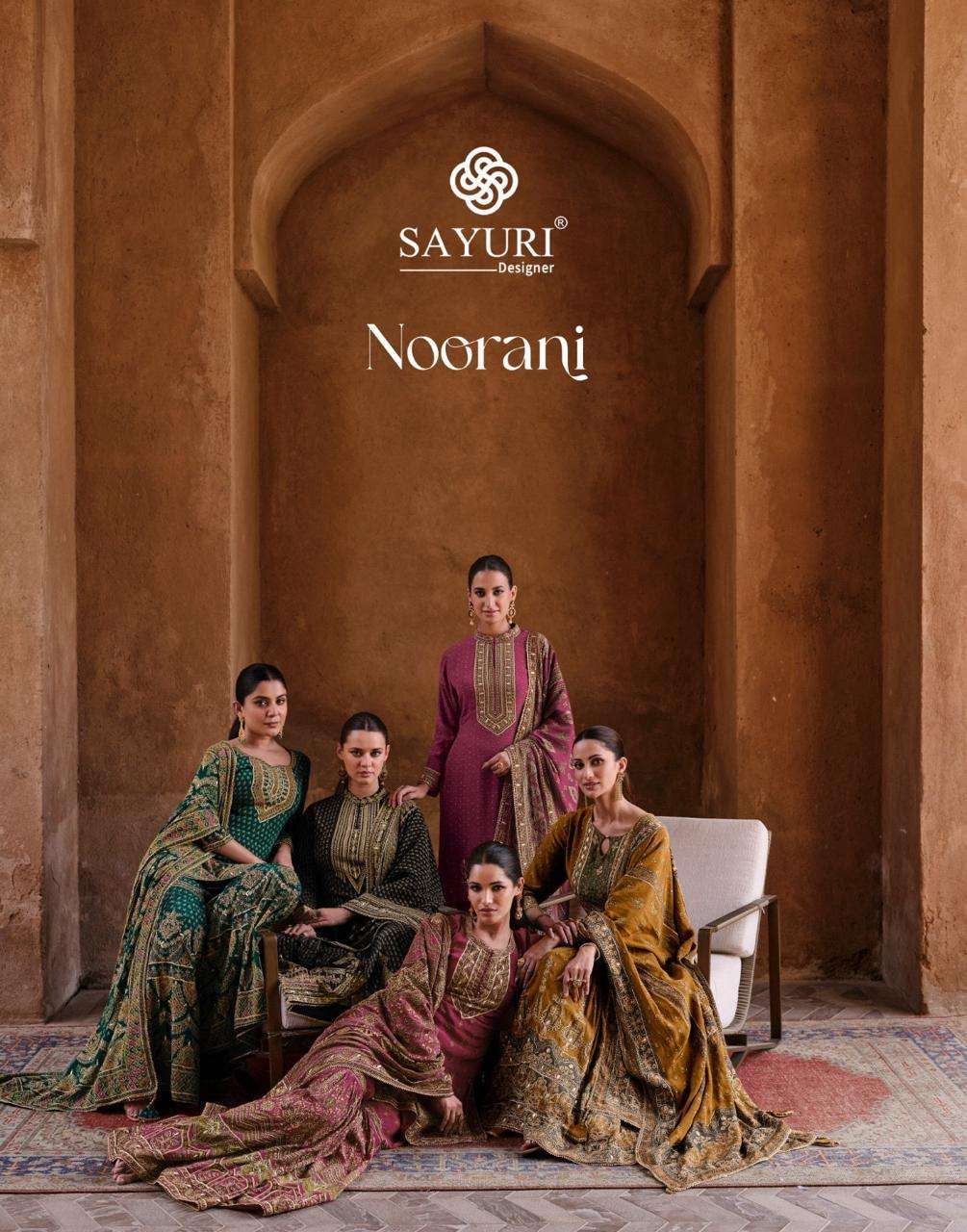 SAYURI NOORANI 5454 TO 5458 DESIGNER GHARARA DRESS CATALOGUE WHOLESALER 2024