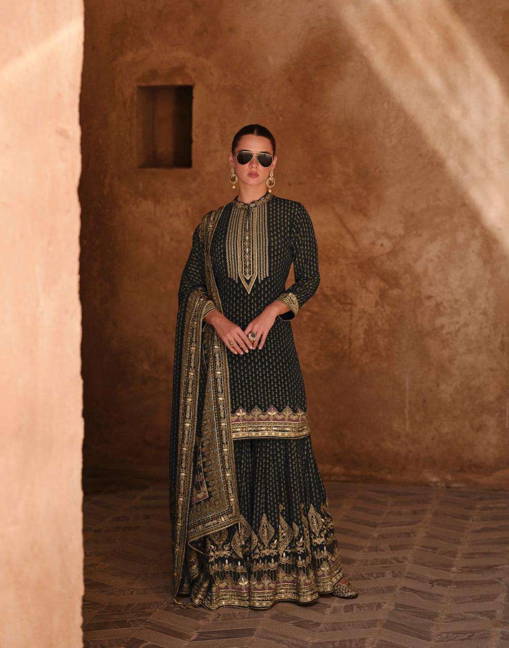 SAYURI NOORANI 5454 TO 5458 DESIGNER GHARARA DRESS CATALOGUE WHOLESALER 2024