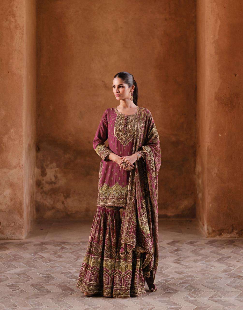 SAYURI NOORANI 5454 TO 5458 DESIGNER GHARARA DRESS CATALOGUE WHOLESALER 2024
