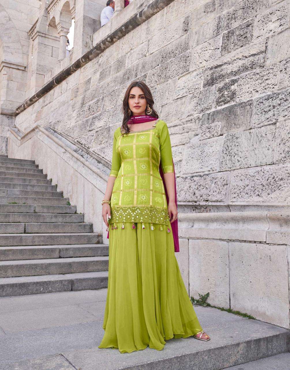 SAYURI SAKHI 5646 TO 5649 PARTYWEAR SHARARA DRESS CATALOG EXPORTER 2024
