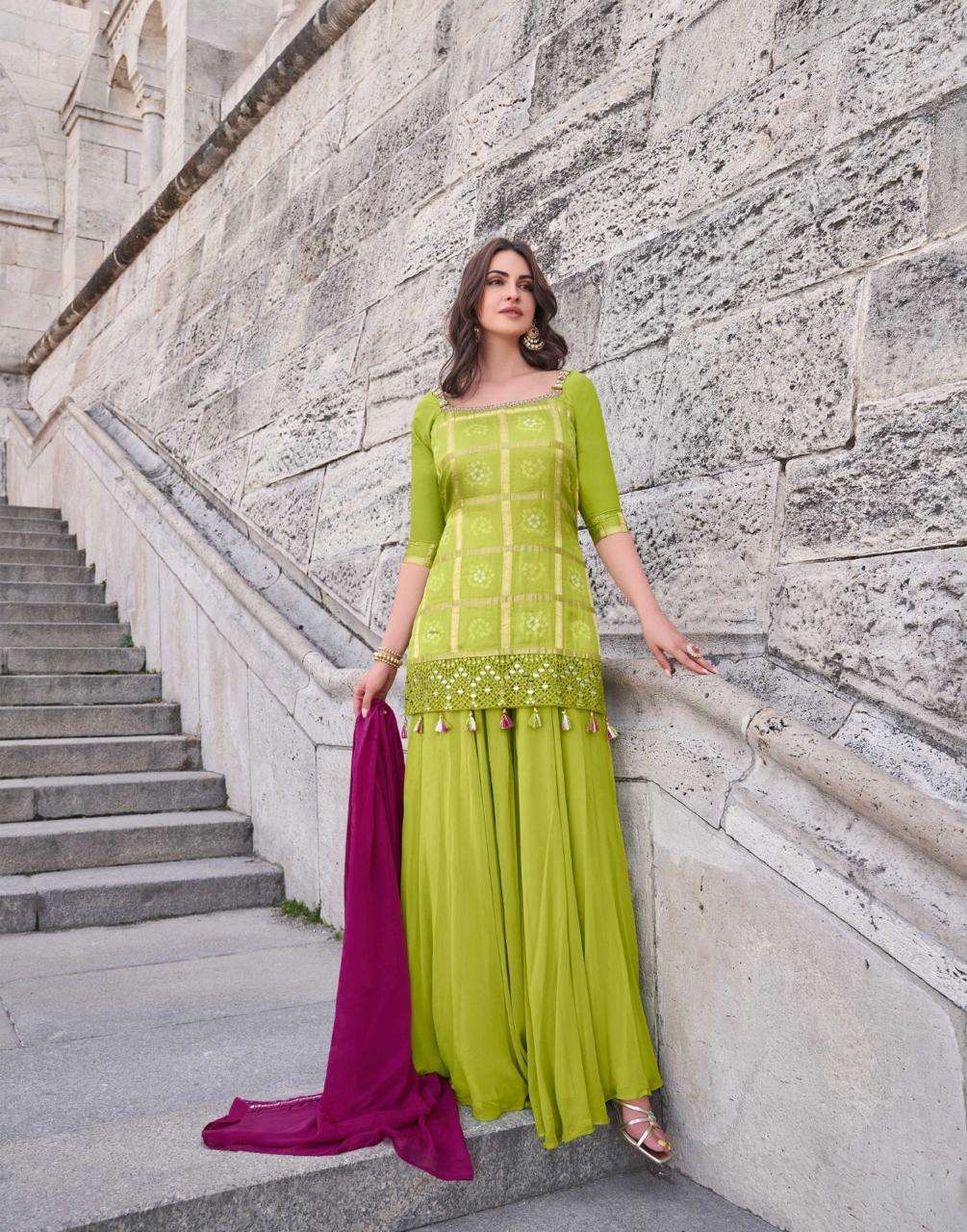 SAYURI SAKHI 5646 TO 5649 PARTYWEAR SHARARA DRESS CATALOG EXPORTER 2024