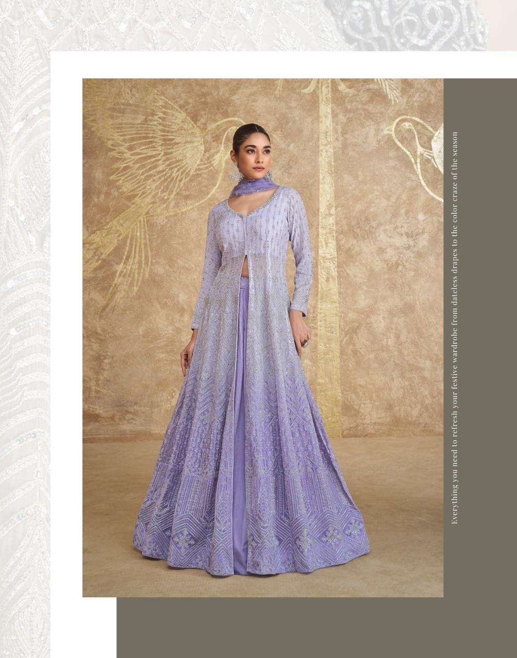 SAYURI SAWARIA 5609 TO 5611 PARTYWEAR INDO WESTERN DRESS CATALOGUE WHOLESALER 