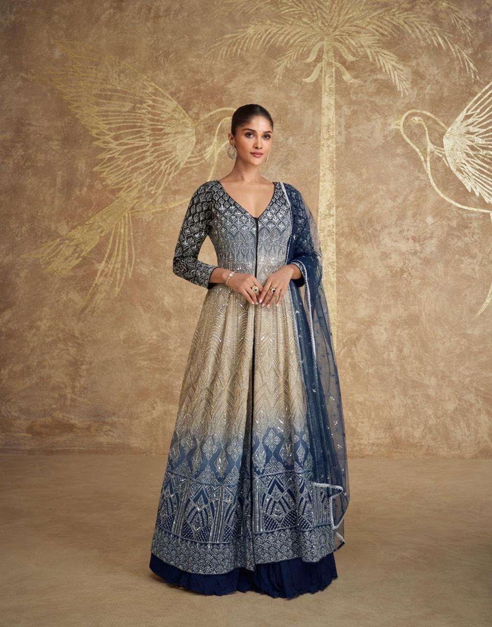 SAYURI SAWARIA 5609 TO 5611 PARTYWEAR INDO WESTERN DRESS CATALOGUE WHOLESALER 