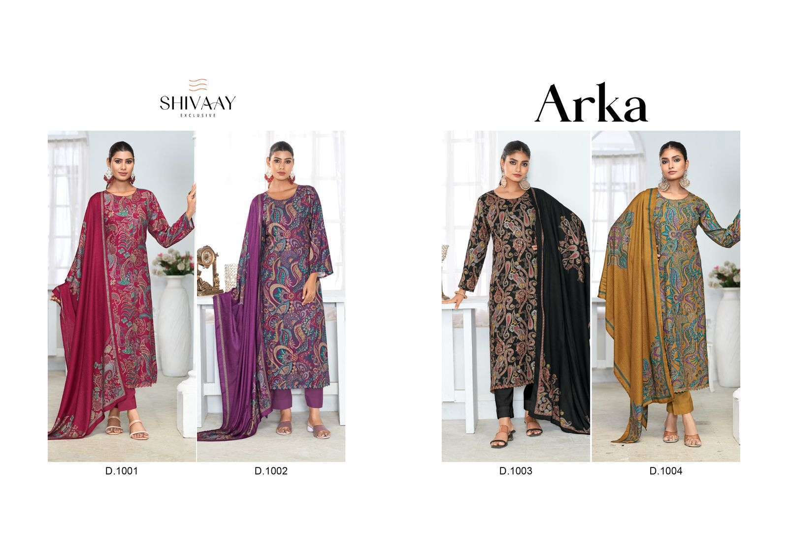 SHIVAAY ARKA DESIGNER VISCOSE PASHMINA SUIT CATALOGUE WHOLESALER 2024