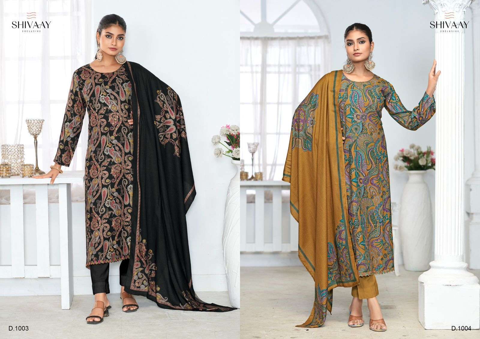 SHIVAAY ARKA DESIGNER VISCOSE PASHMINA SUIT CATALOGUE WHOLESALER 2024