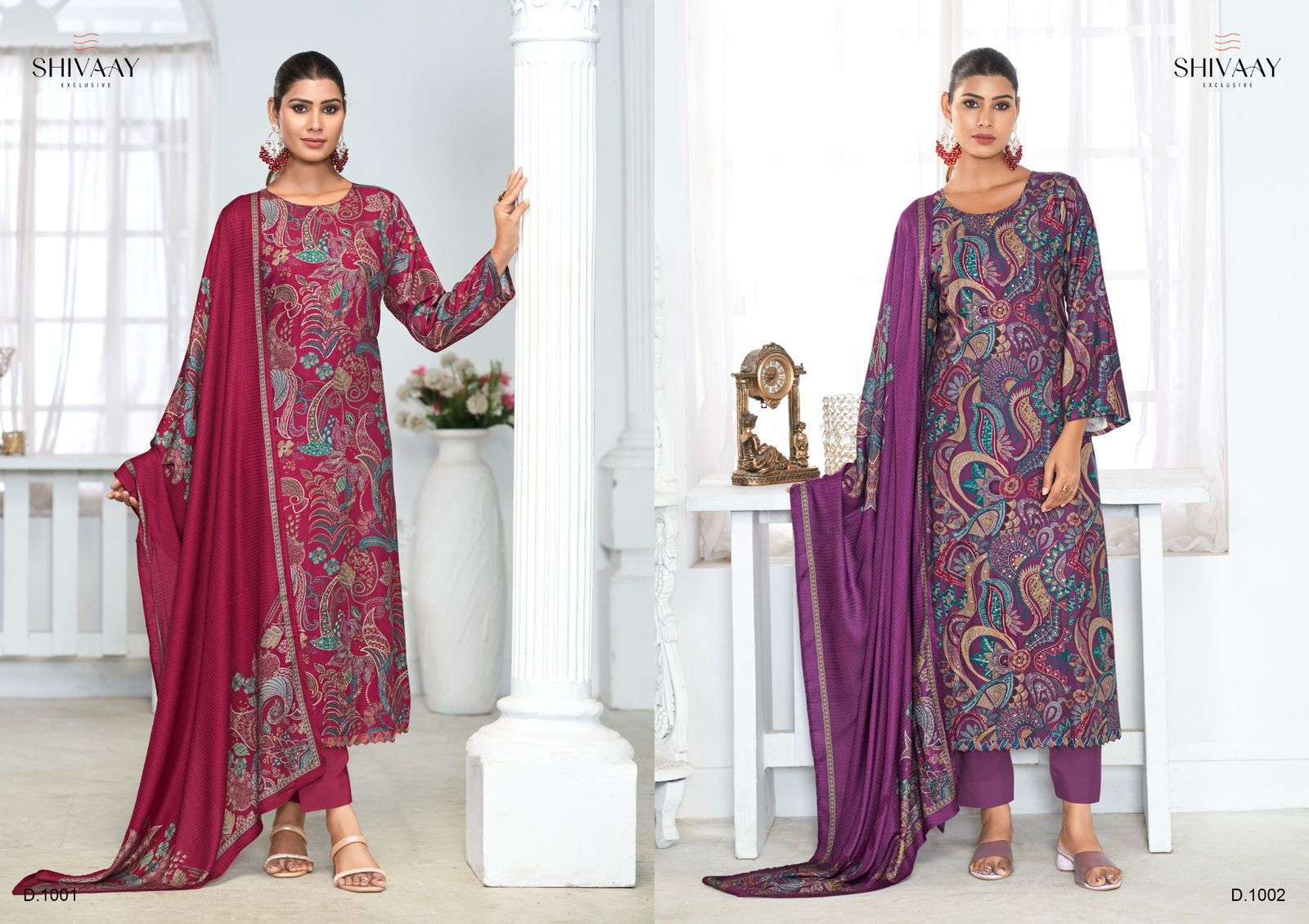 SHIVAAY ARKA DESIGNER VISCOSE PASHMINA SUIT CATALOGUE WHOLESALER 2024
