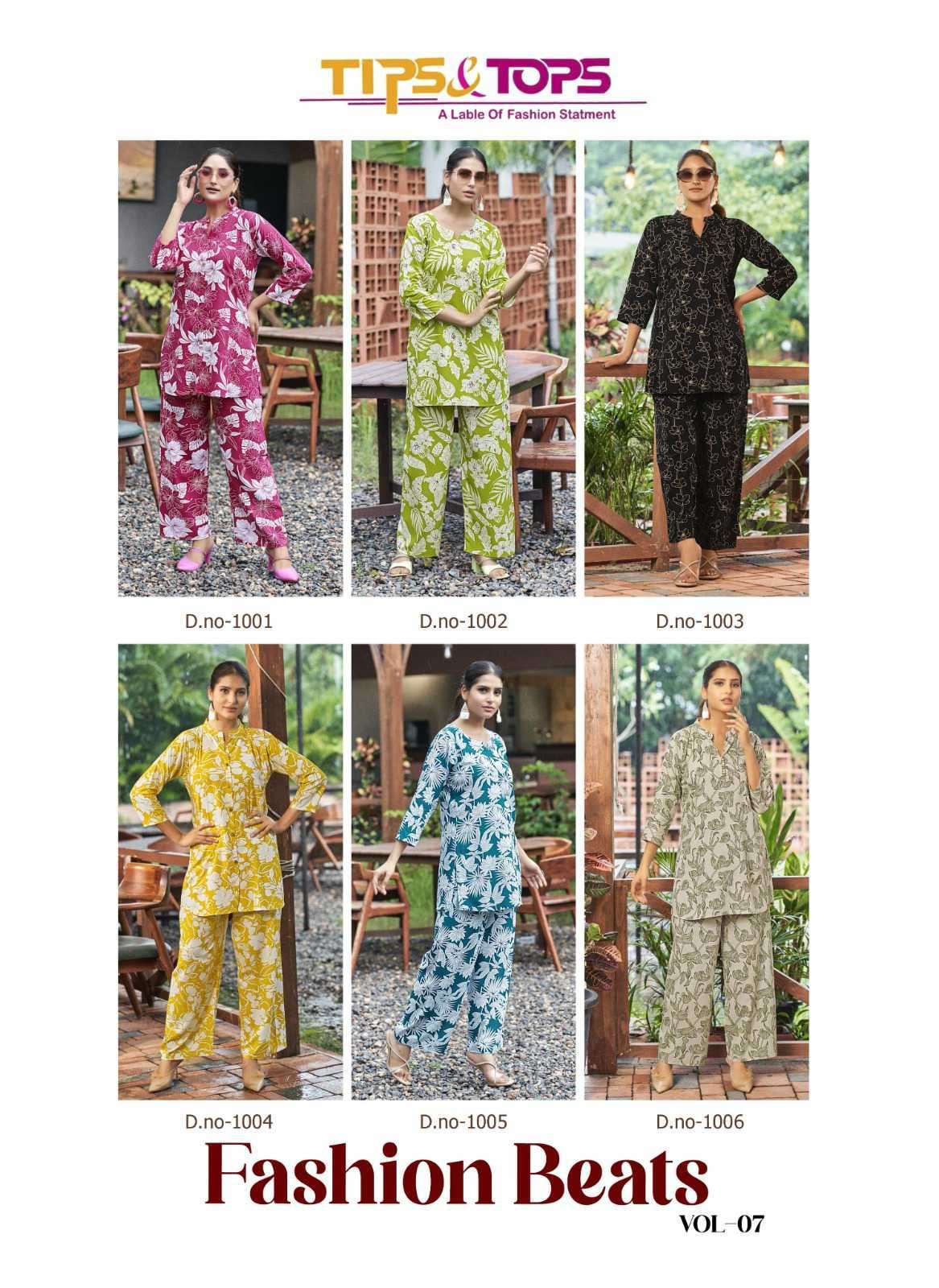 TIPS AND TOPS FASHION BEATS VOL 7 HEAVY RAYON PRINTED CORD SET COLLECTION 2024