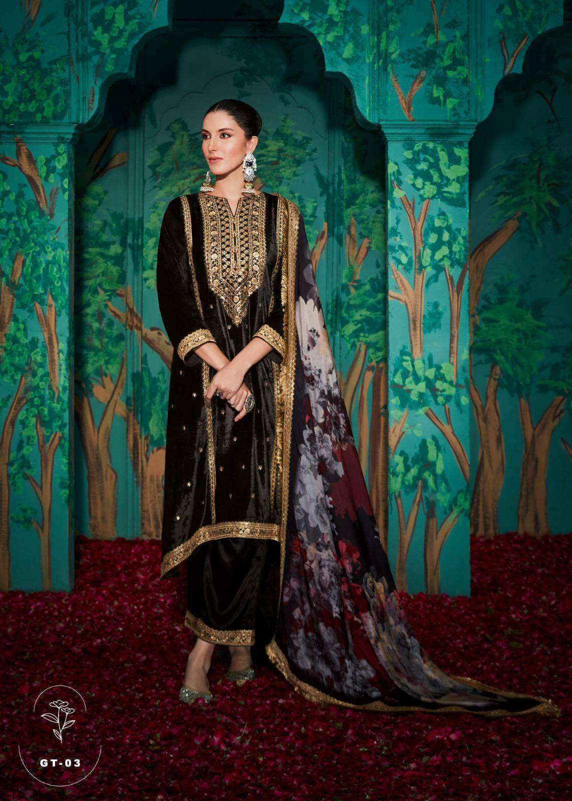 VARSHA GULISTAAN DESIGNER VELVET SUIT CATALOGUE WHOLESALER 2024
