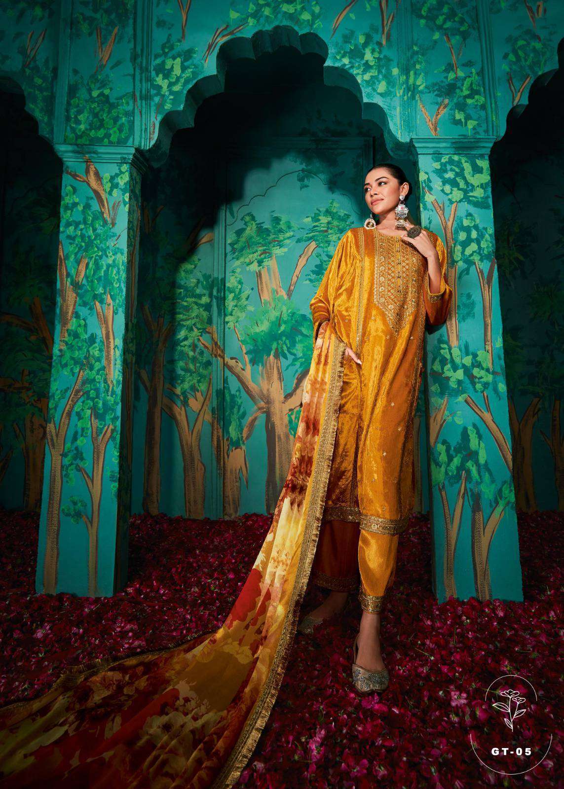 VARSHA GULISTAAN DESIGNER VELVET SUIT CATALOGUE WHOLESALER 2024