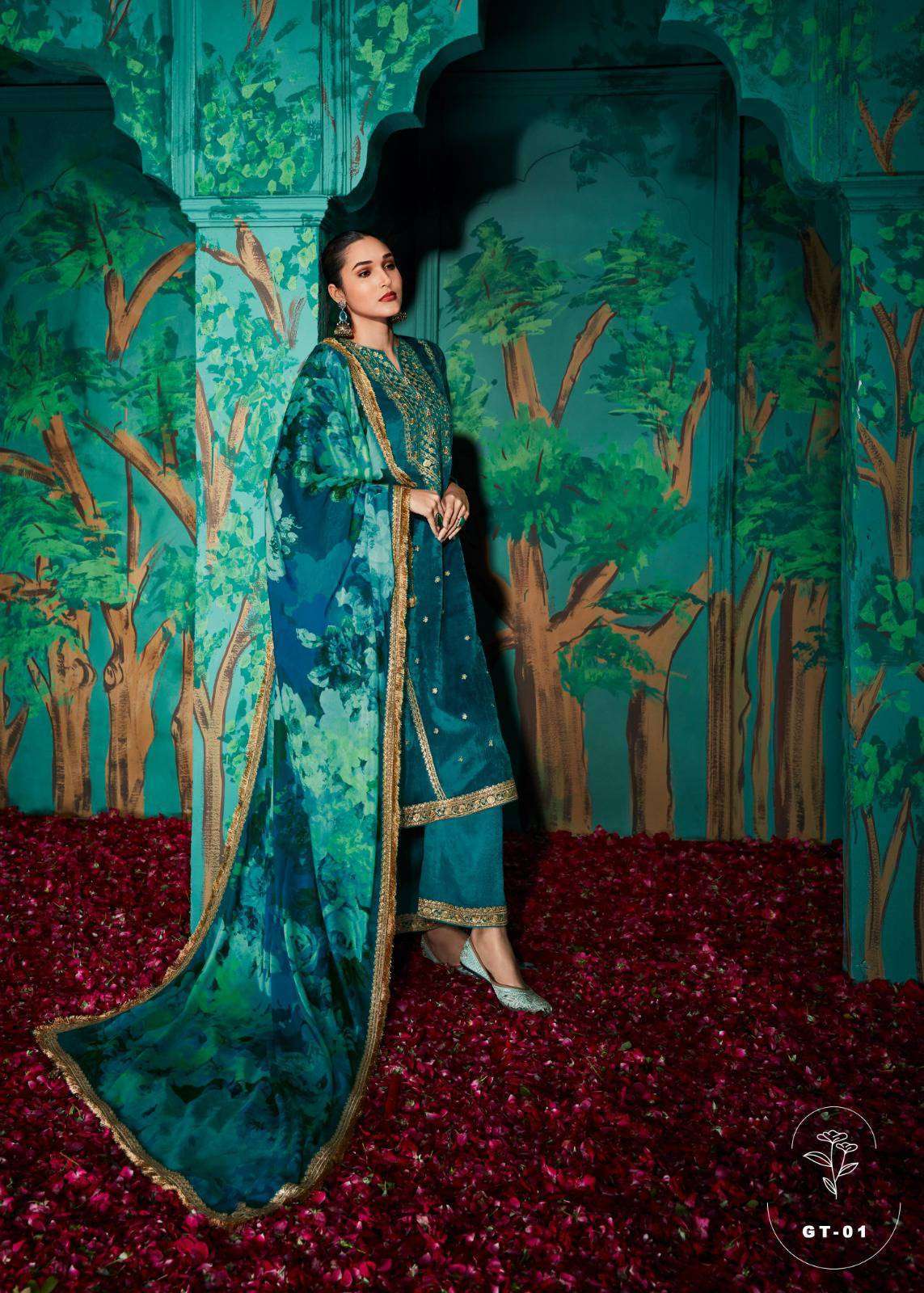 VARSHA GULISTAAN DESIGNER VELVET SUIT CATALOGUE WHOLESALER 2024