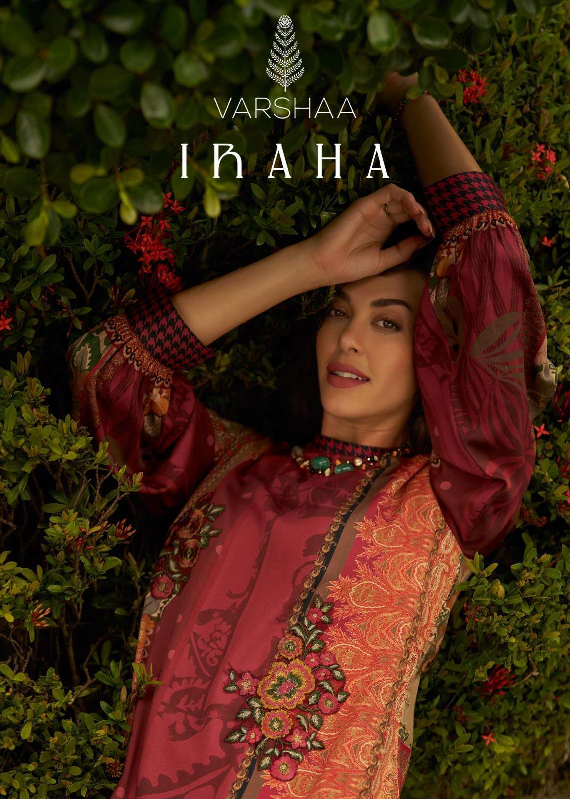 VARSHA IRAHA PREMIUM DESIGN PASHMINA WINTER SUIT CATALOGUE WHOLESALER 2024