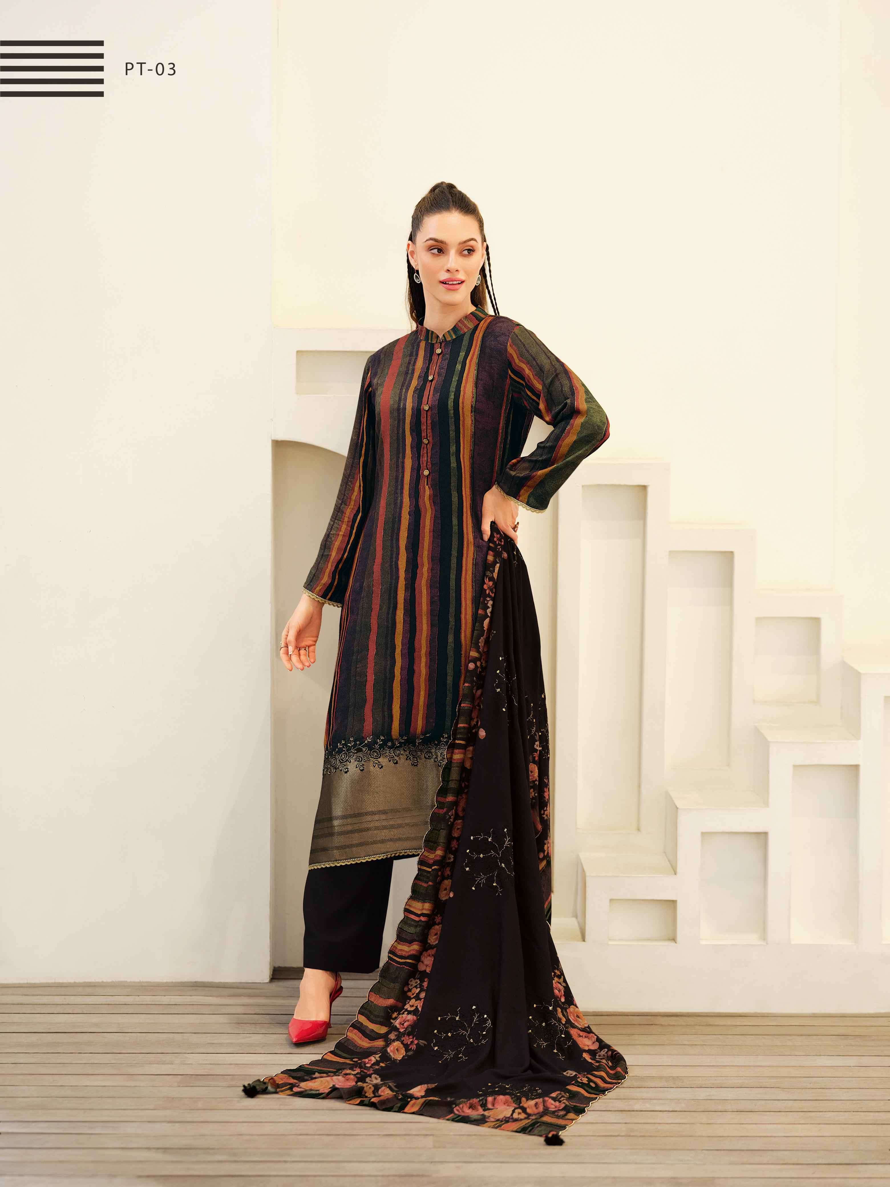 VARSHA POETRY EXCLUSIVE WOVEN PATTERN PASHMINA SUIT CATALOGUE 2024