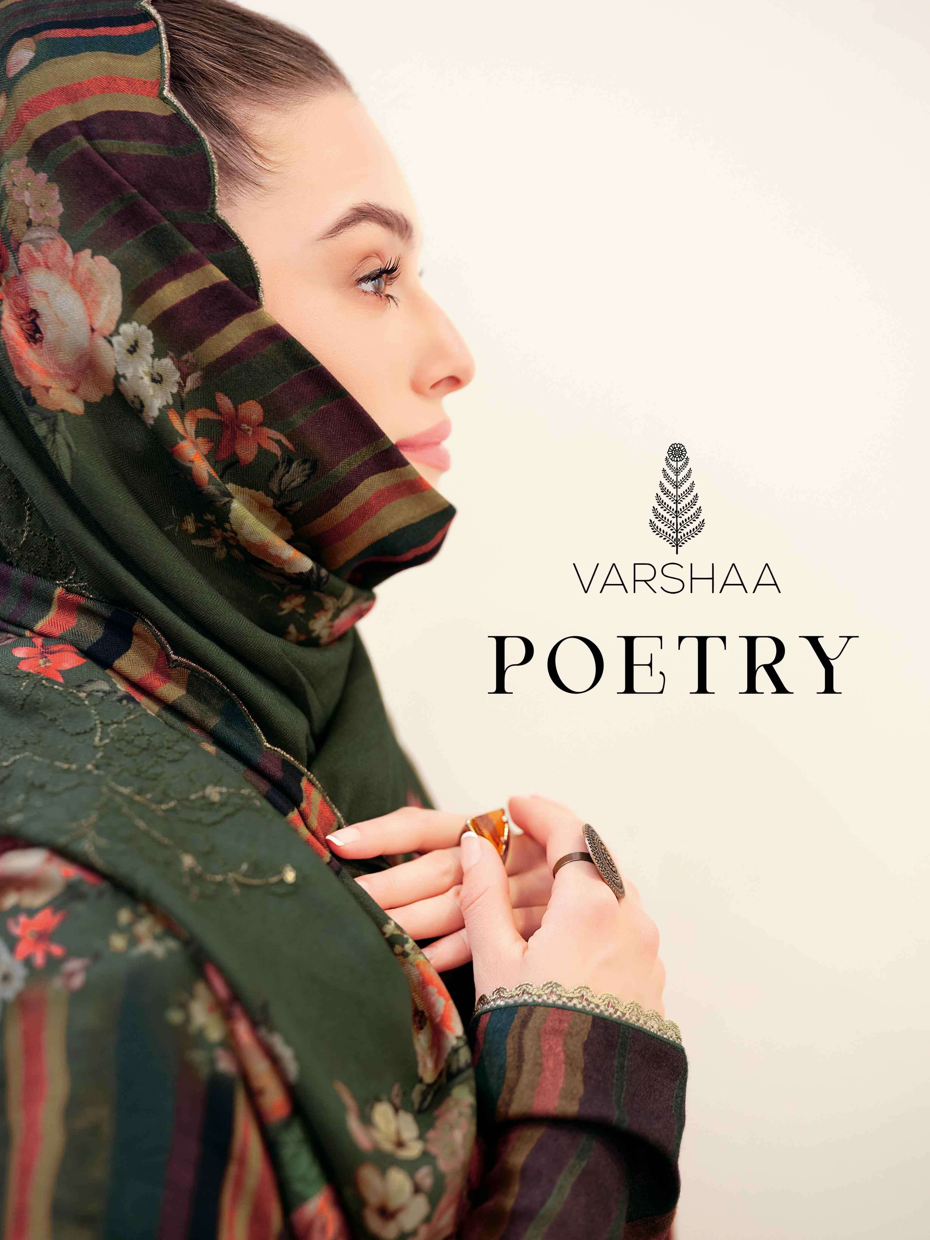 VARSHA POETRY EXCLUSIVE WOVEN PATTERN PASHMINA SUIT CATALOGUE 2024