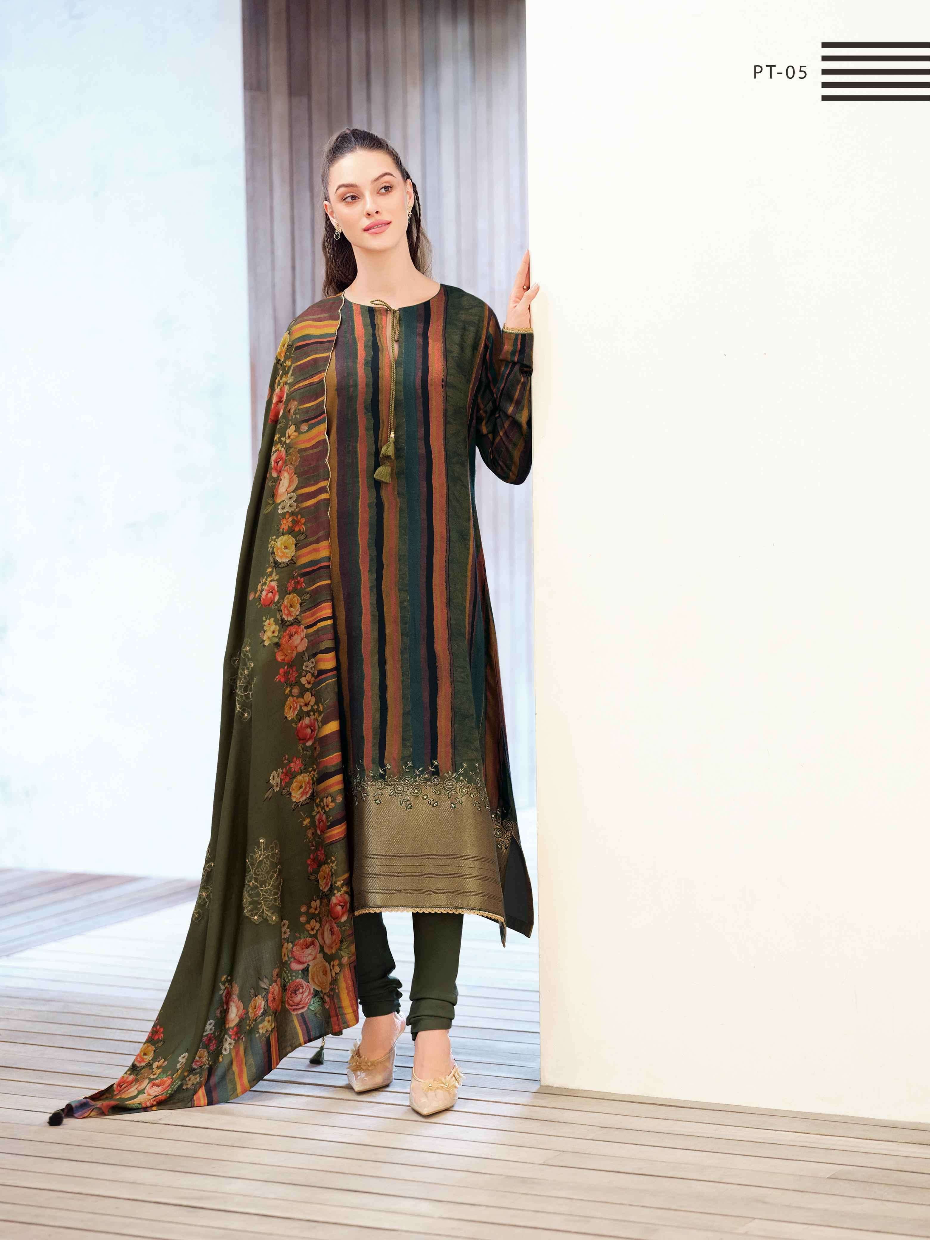 VARSHA POETRY EXCLUSIVE WOVEN PATTERN PASHMINA SUIT CATALOGUE 2024