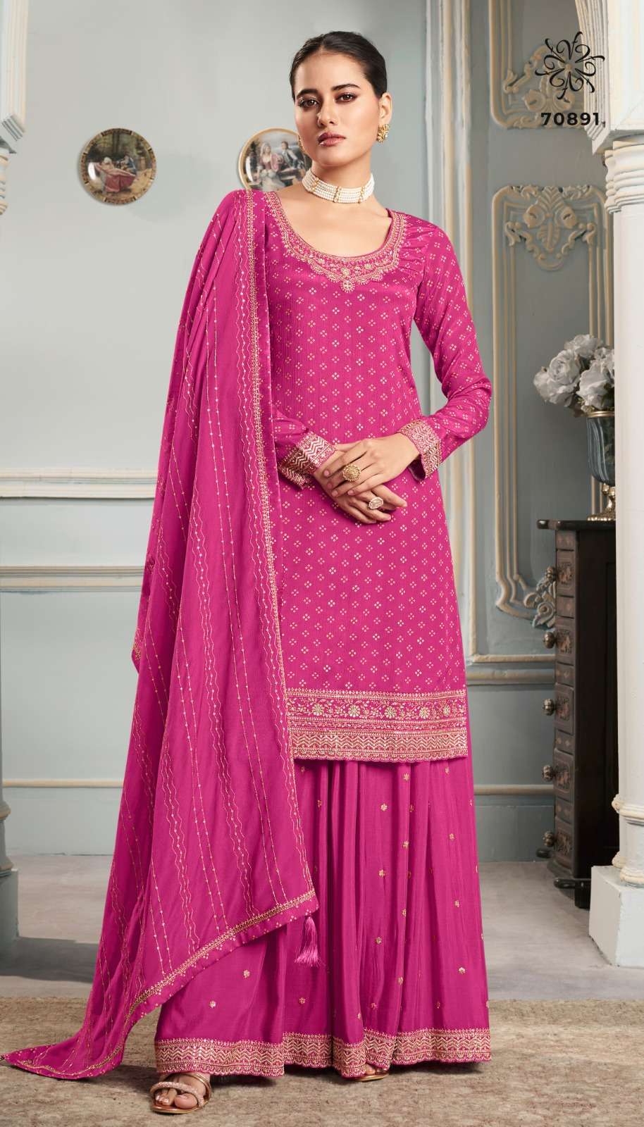 VINAY FASHION KULEESH SHIKHA DESIGNER SHARARA SUIT CATALOGUE SUPPLIER IN SURAT 2024