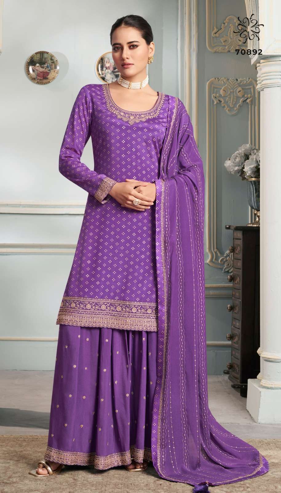 VINAY FASHION KULEESH SHIKHA DESIGNER SHARARA SUIT CATALOGUE SUPPLIER IN SURAT 2024