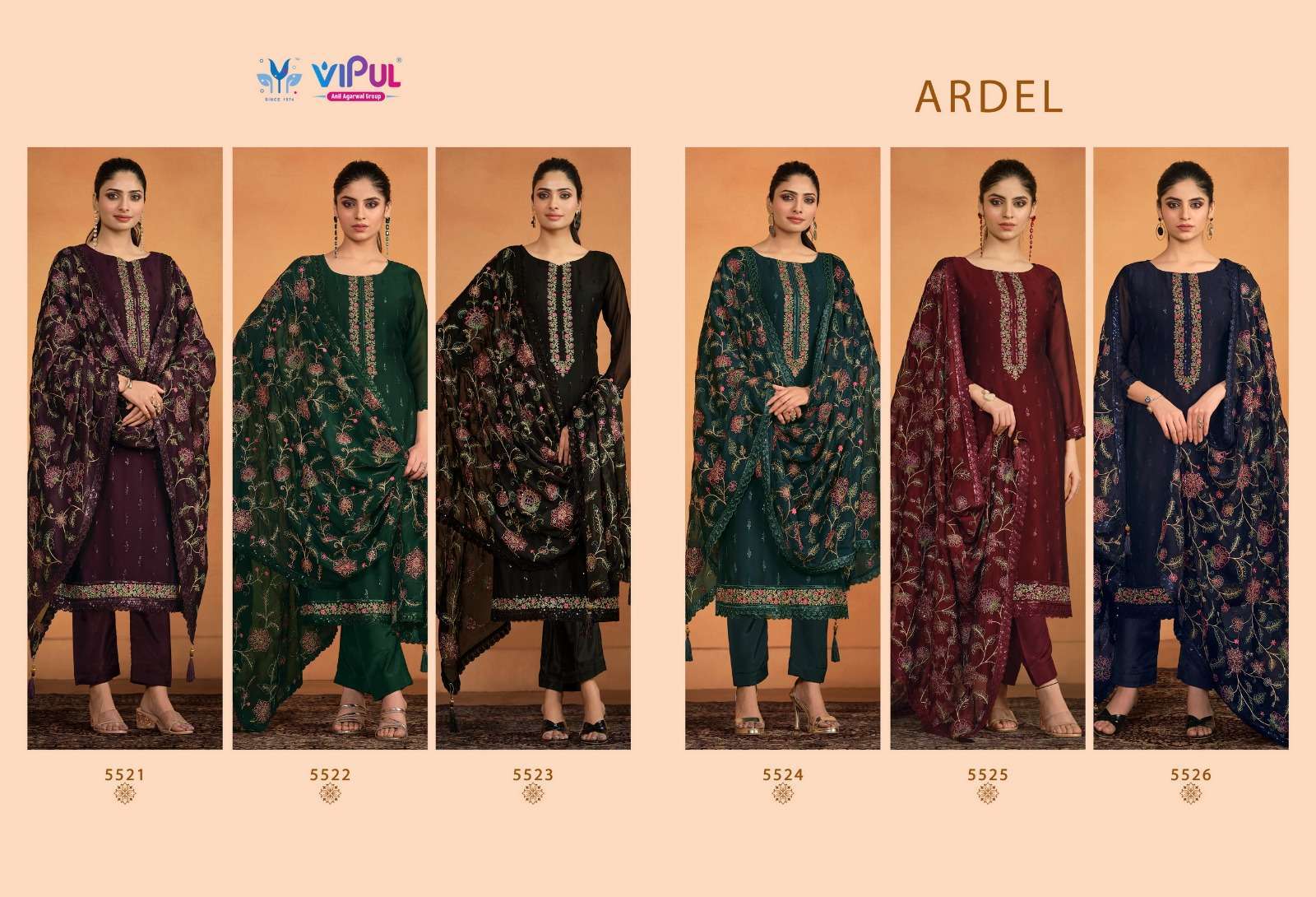 VIPUL FASHION ARDEL DESIGNER GEORGETTE SUIT CATALOG SUPPLIER WHOLESALER 2024