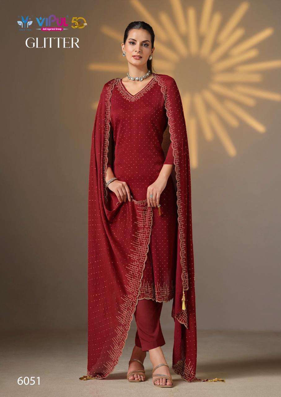 VIPUL FASHION GLITTER DESIGNER WORK FANCY SUIT CATALOGUE WHOLESALER 2024