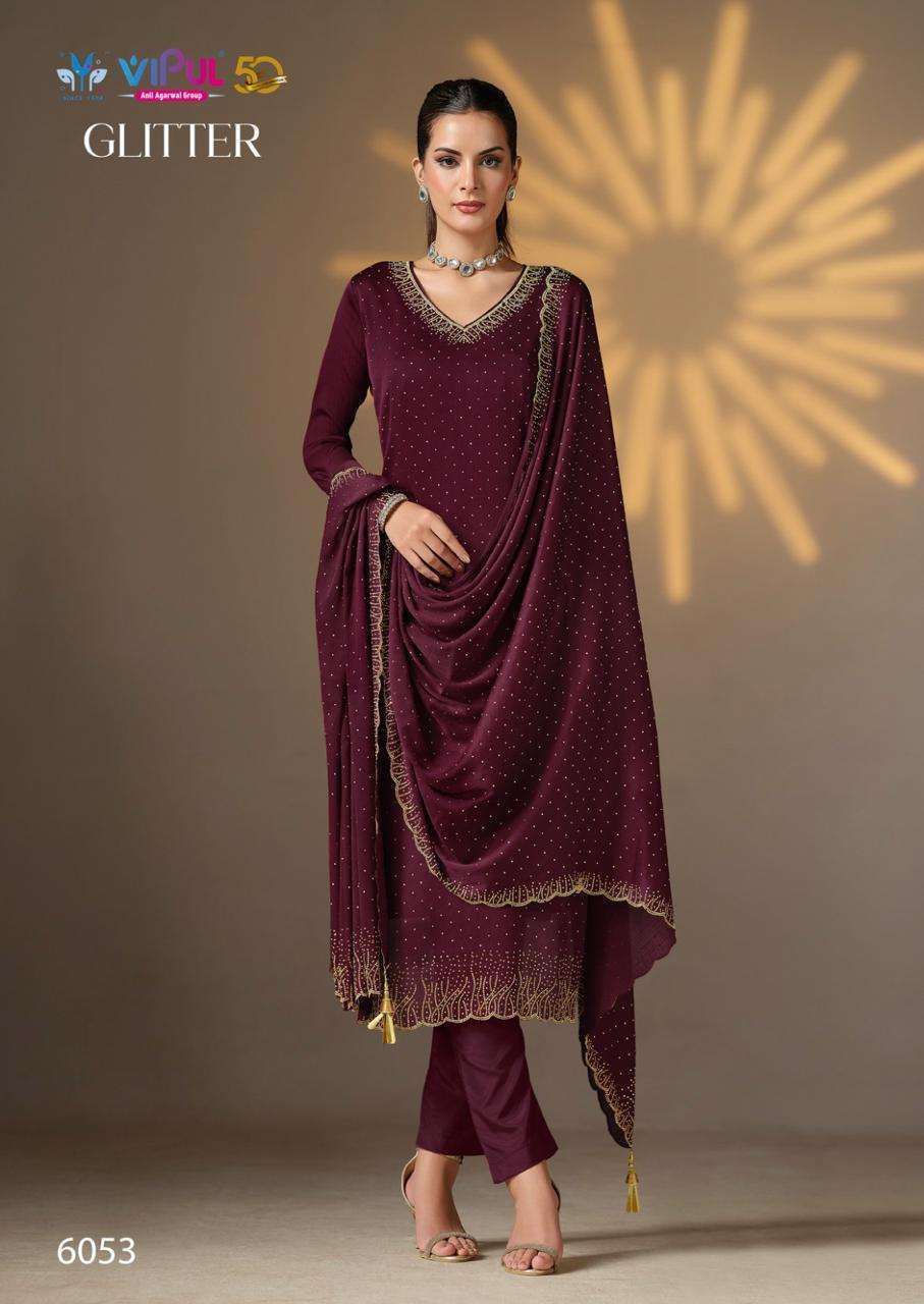 VIPUL FASHION GLITTER DESIGNER WORK FANCY SUIT CATALOGUE WHOLESALER 2024
