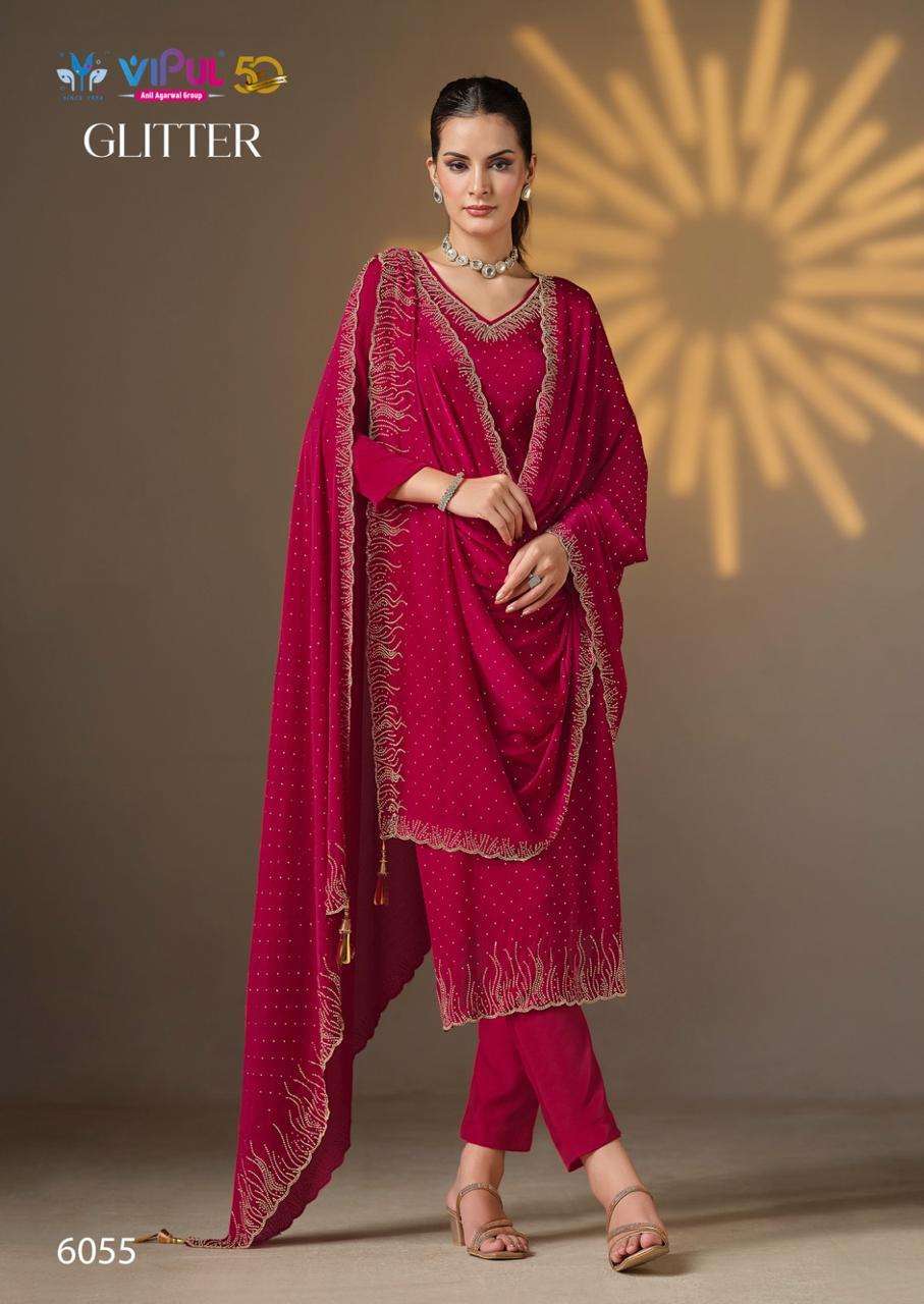 VIPUL FASHION GLITTER DESIGNER WORK FANCY SUIT CATALOGUE WHOLESALER 2024